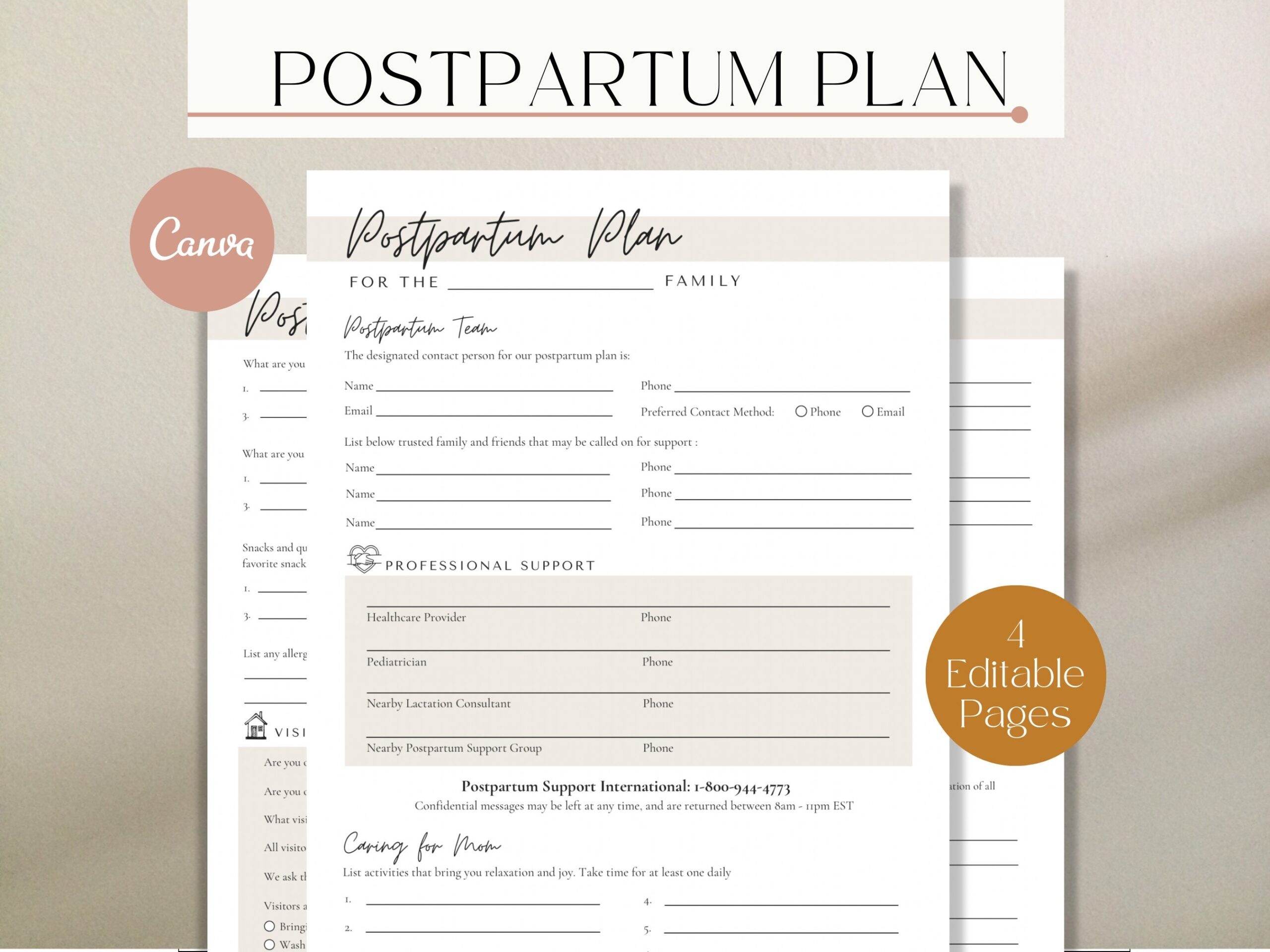 Postpartum Plan And Worksheet Postpartum Plan Postpartum Doula 