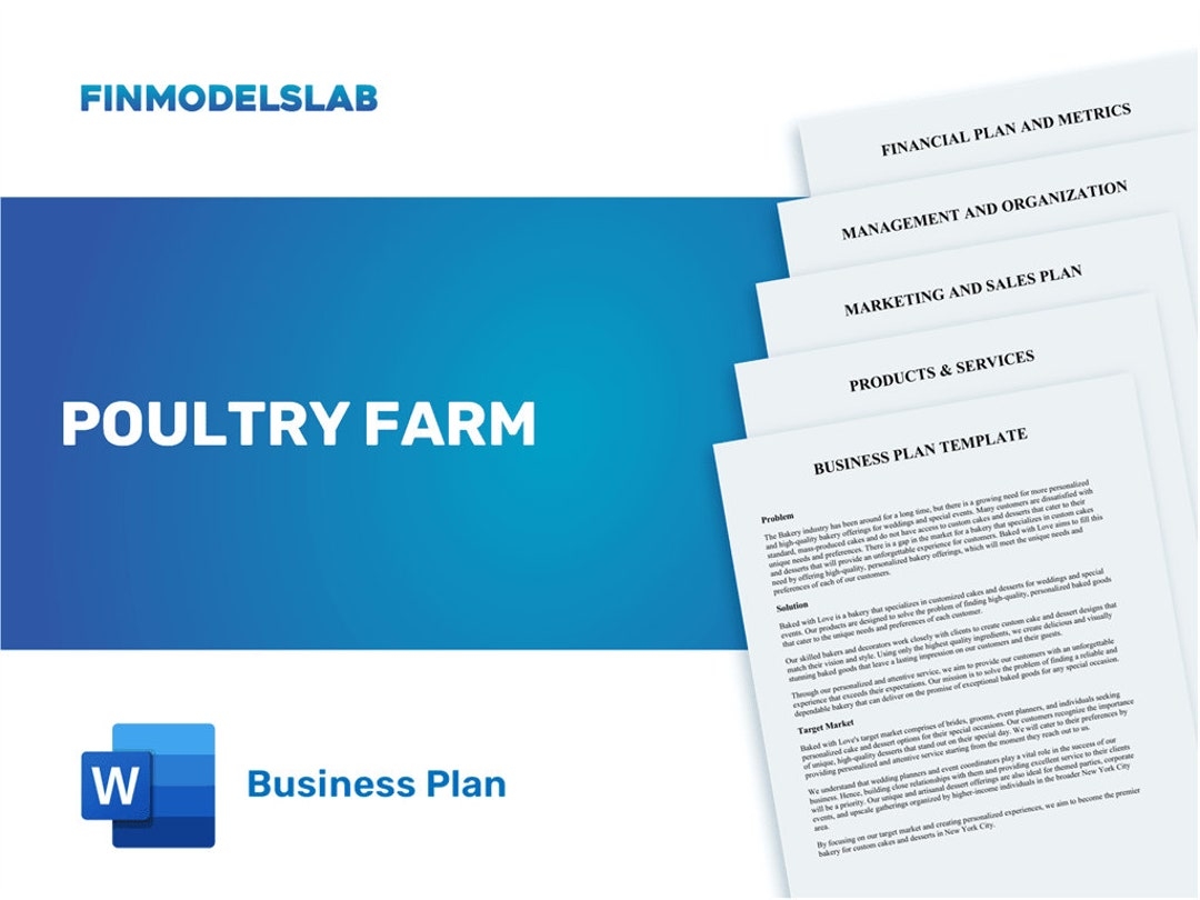 Poultry Farm Business Plan Template Comprehensive U0026 Customizable Etsy
