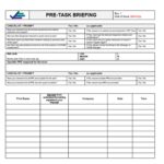 Pre task Brief And Point Of Work Risk Assessment Template Word 