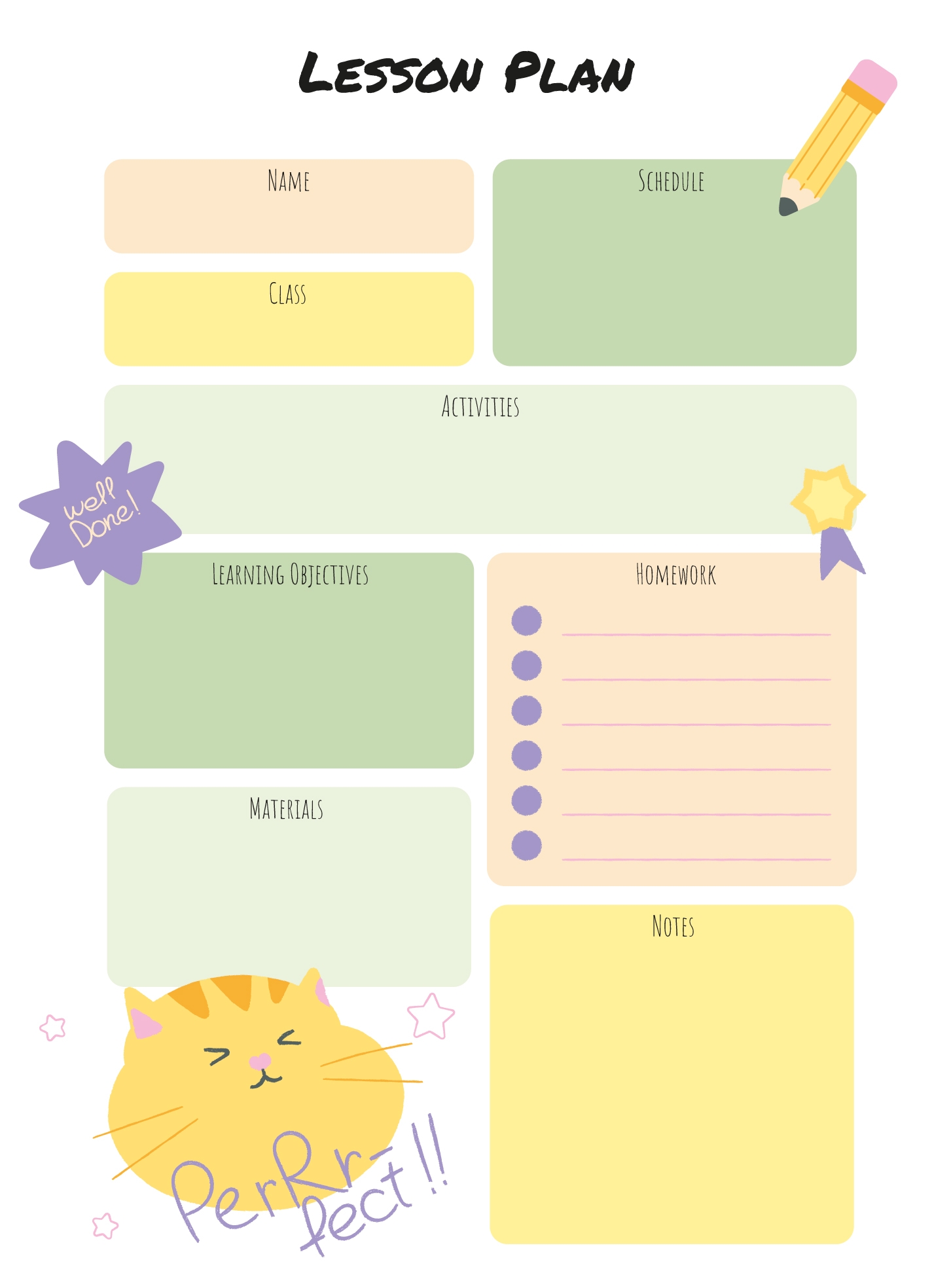 Preschool Lesson Plan Template Free Download
