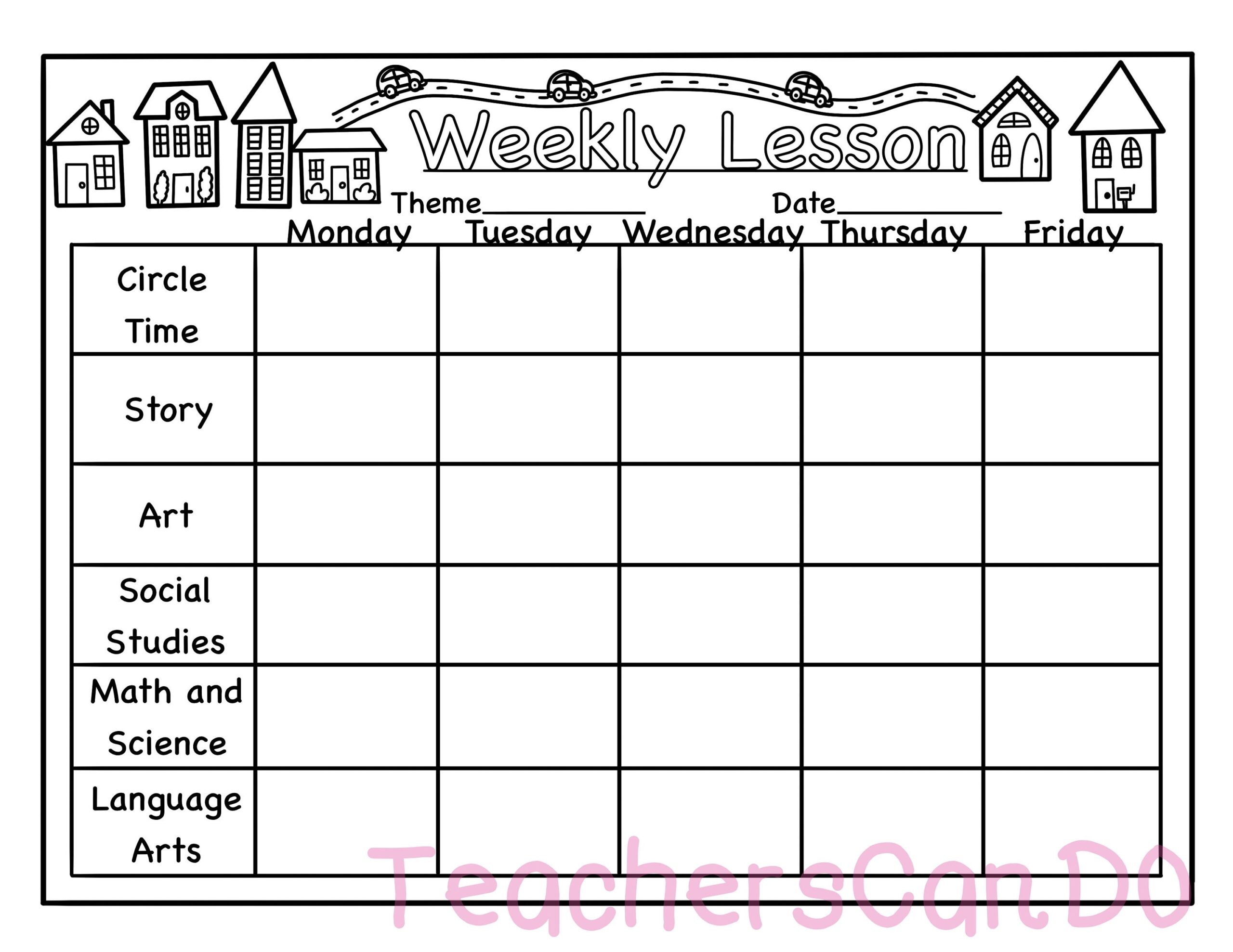 Free Lesson Plan Template For Preschool