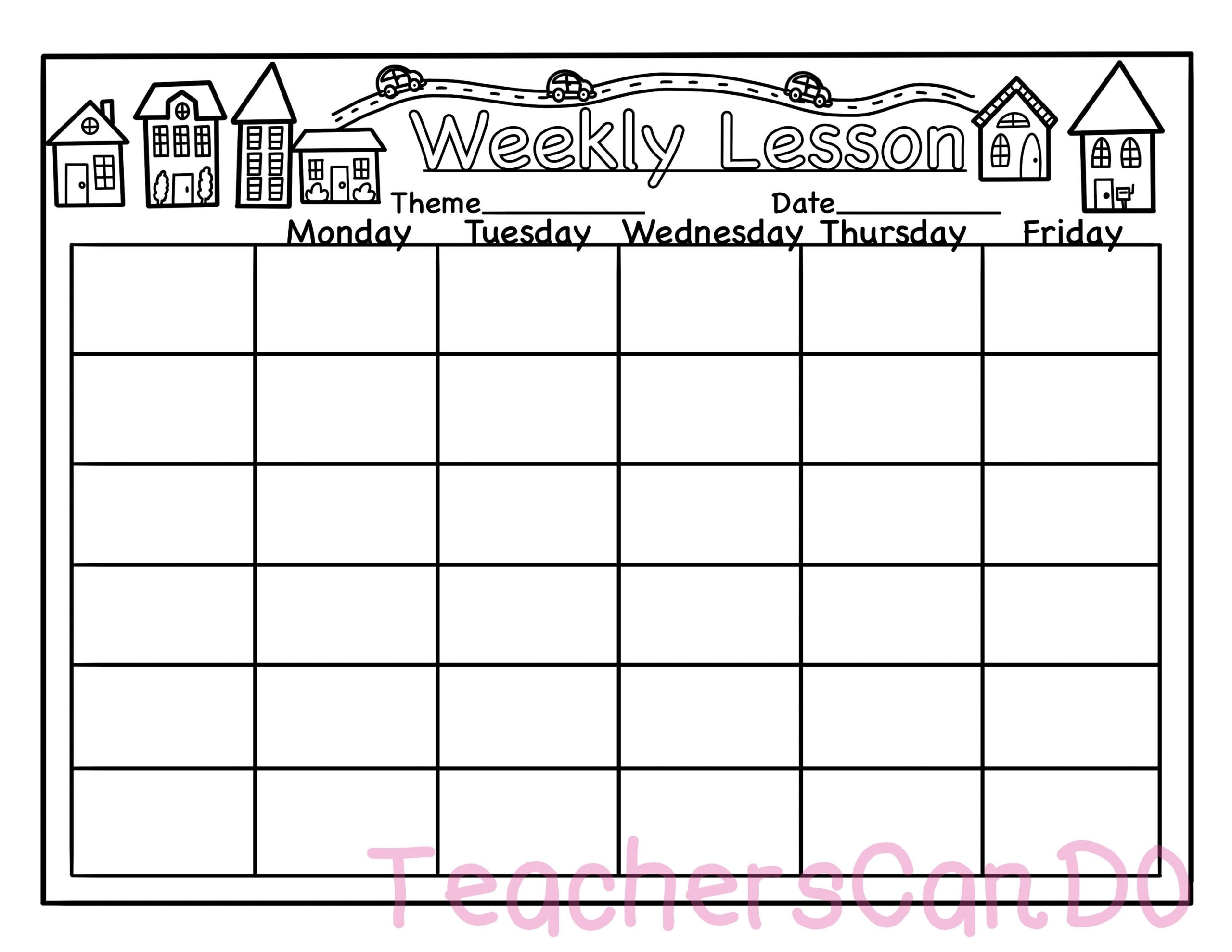Preschool Toddler Daycare Neighborhood Themed Lesson Plan Template