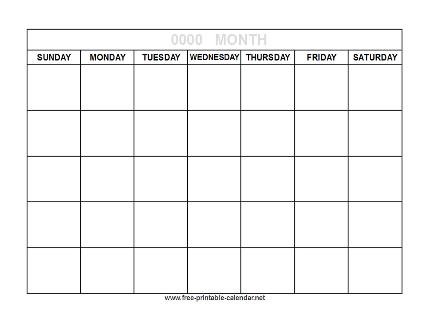 Printable Blank Calendar