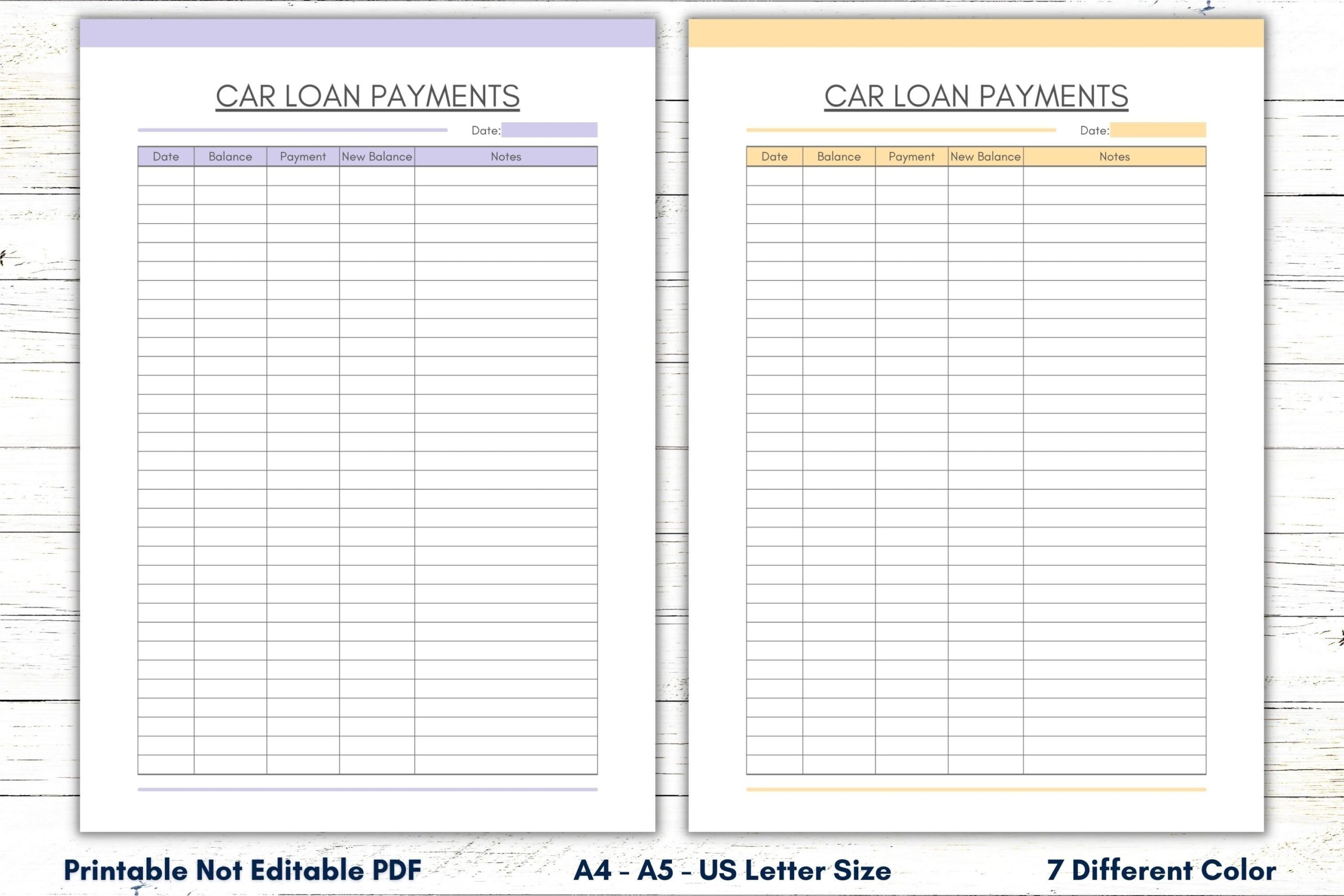 Printable Car Loan Payments Template Car Loan Payments Sheet Car Loan Payment Tracker Auto Debt Payoff Tracker Car Loan Payoff Tracker Etsy