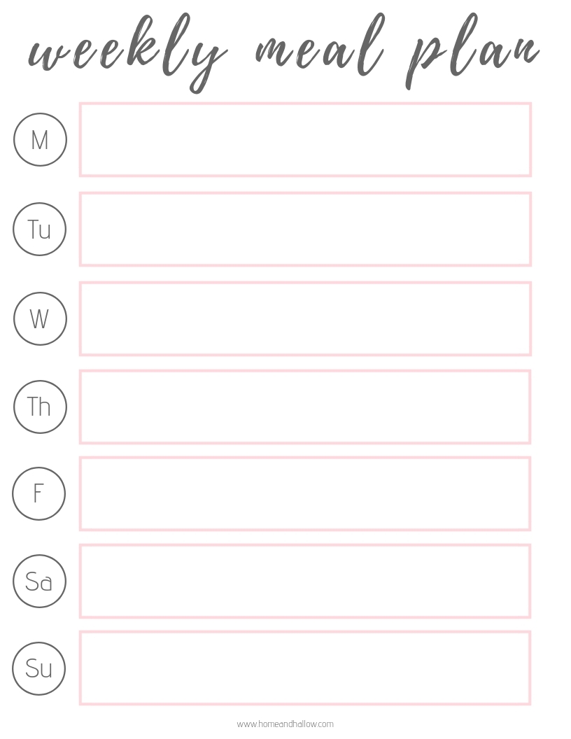 Meal Planning Printable Free