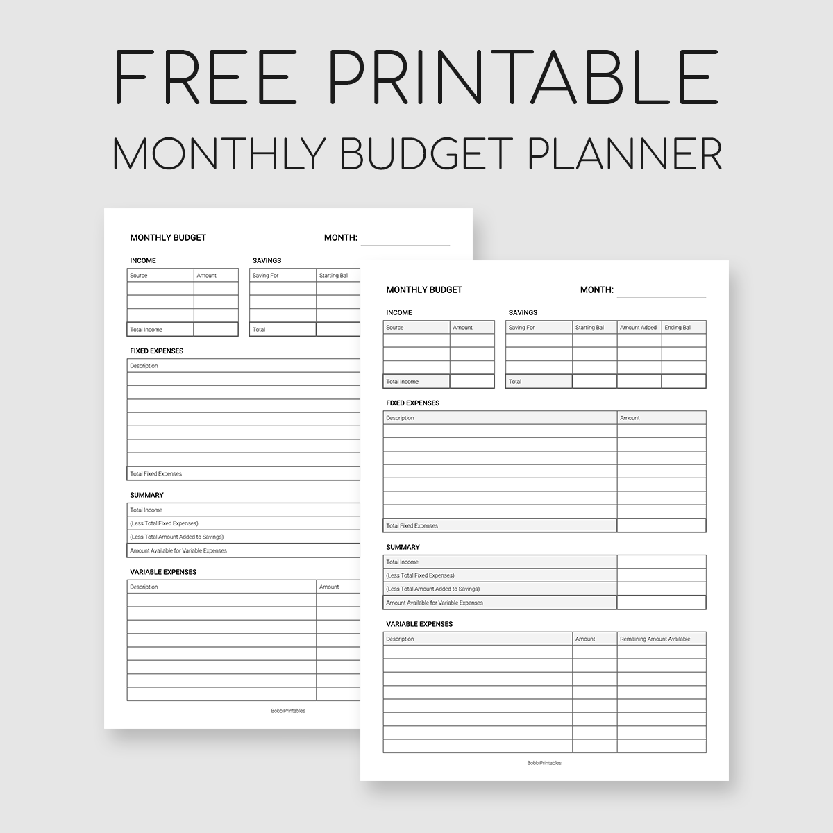 Budget Plan Template Free