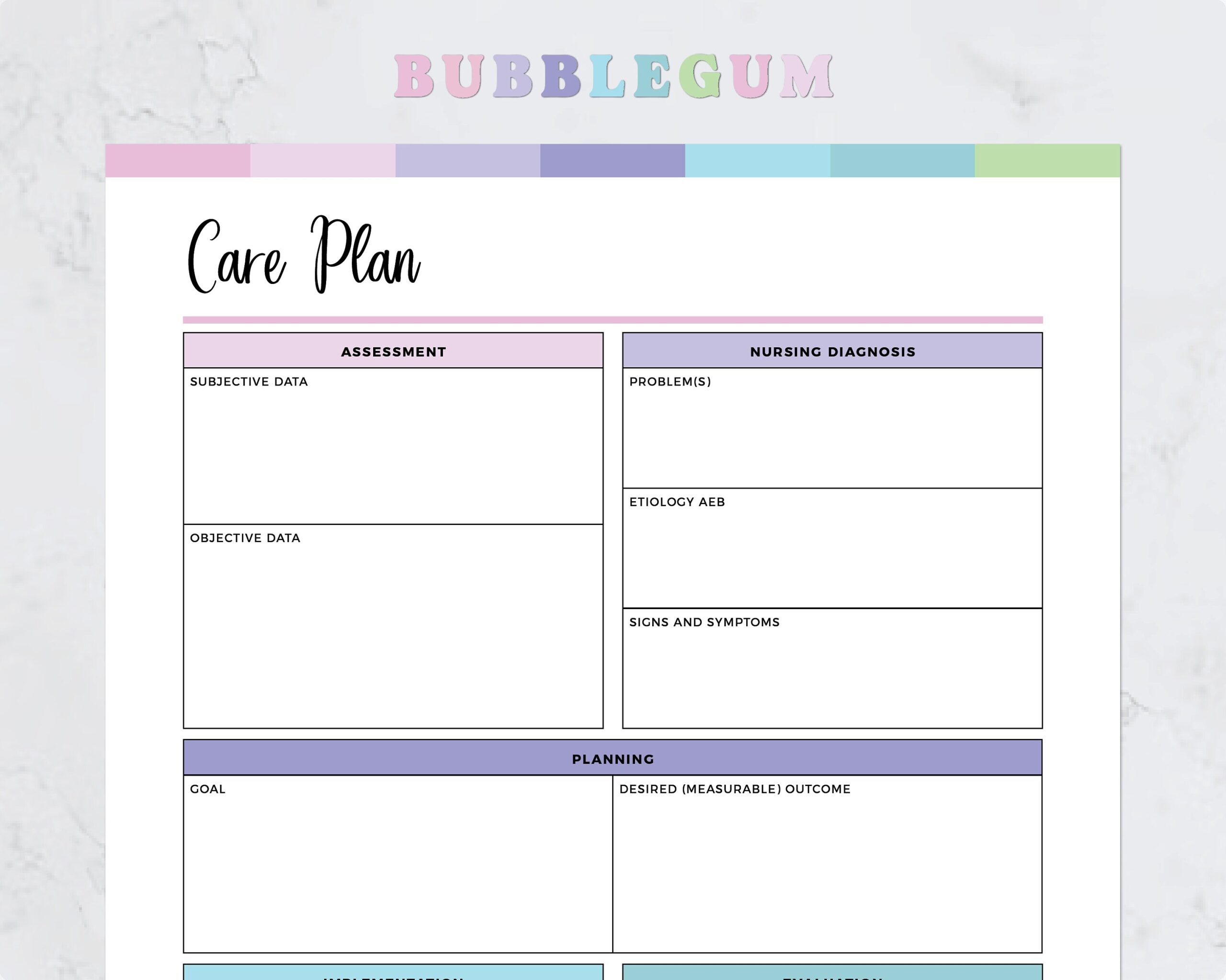 Free Printable Care Plan Templates