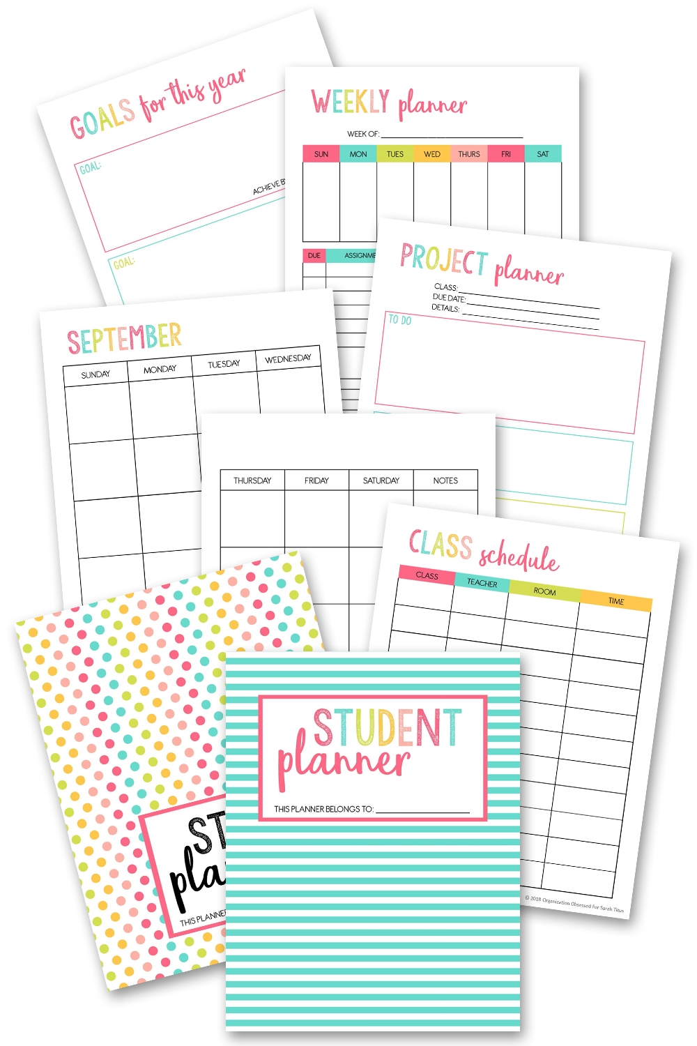 College Student Planner Template Free Printable