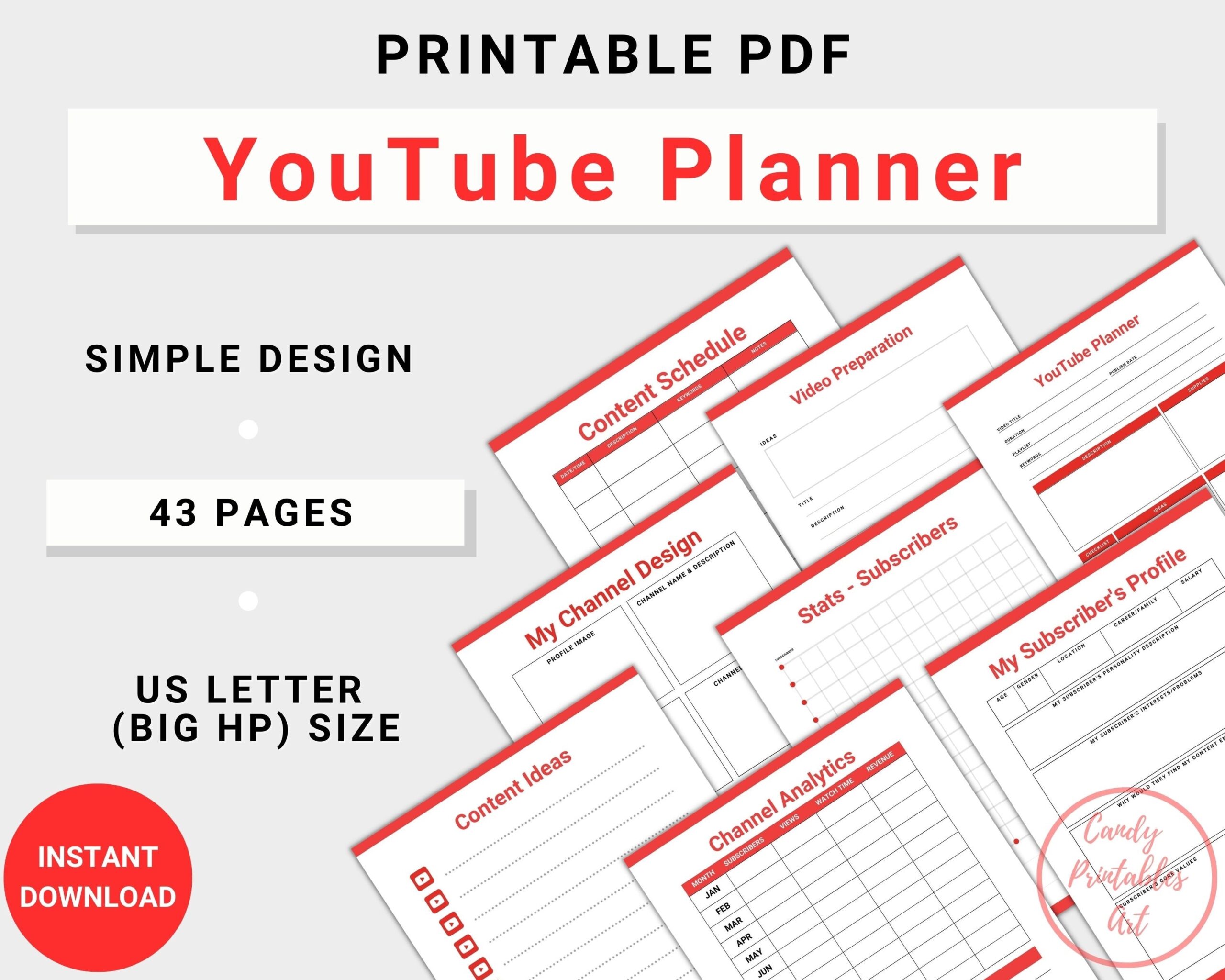 Template Youtube Video Planner Printable Free