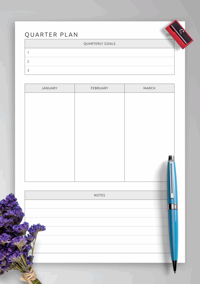 Quarter Plan Template Strategic U0026 Customizable PDF Layout