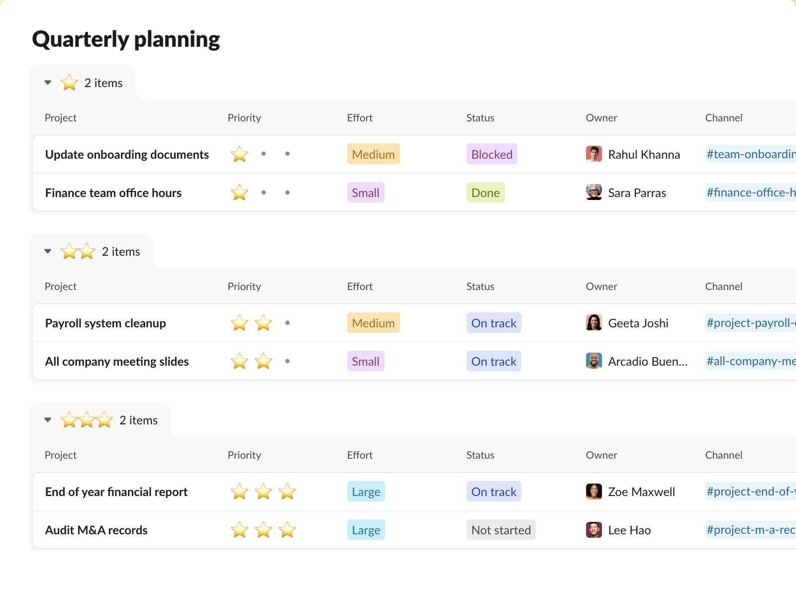 Quarterly Planning Templates U0026 Examples Slack