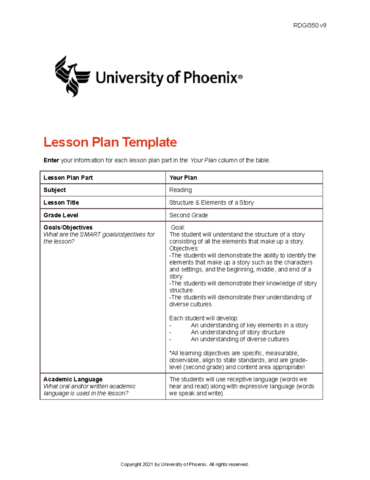 RDG Lesson Plan Template RDG 350 V Lesson Plan Template Enter Your Information For Each Lesson Studocu