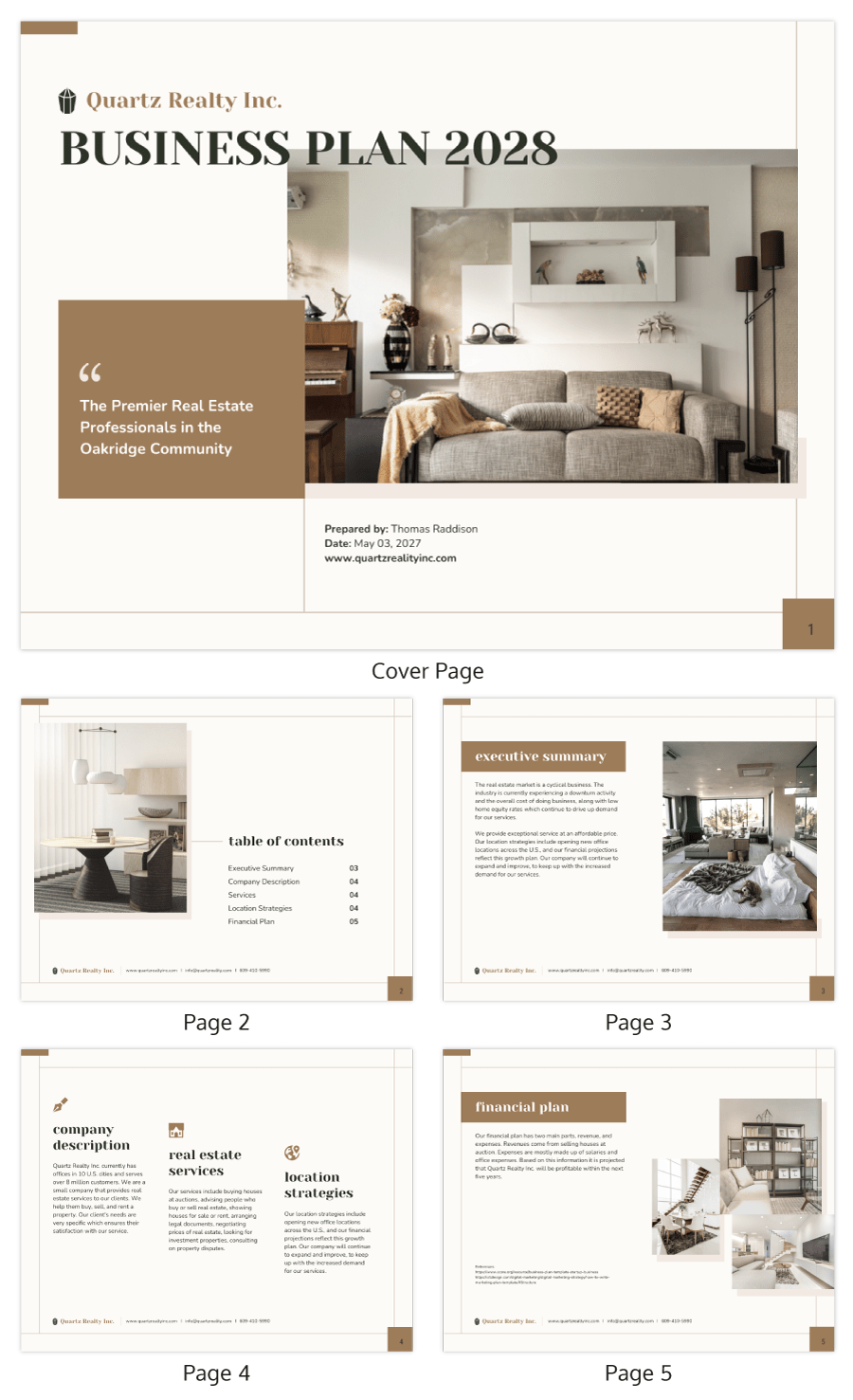 Real Estate Business Plan Template Venngage
