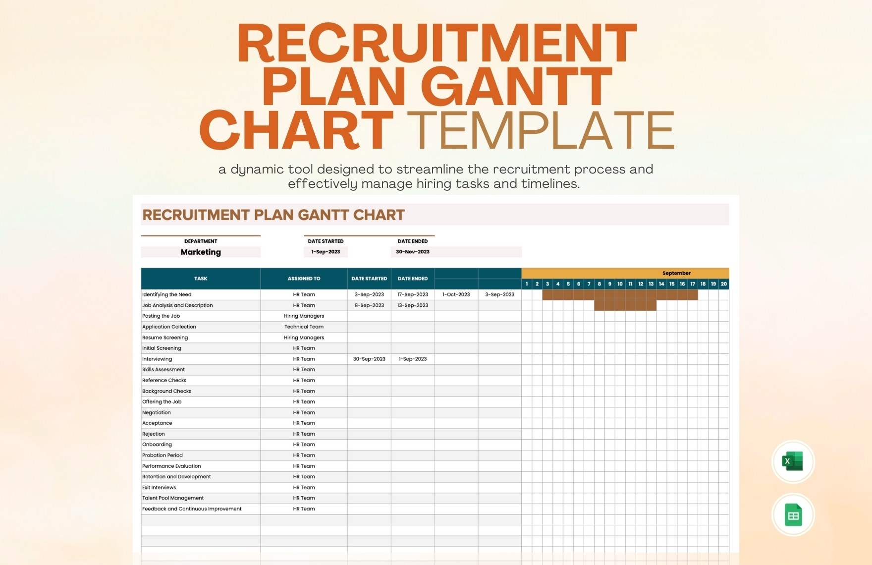 Recruitment Plan Gantt Chart Template In Excel Google Sheets Download Template