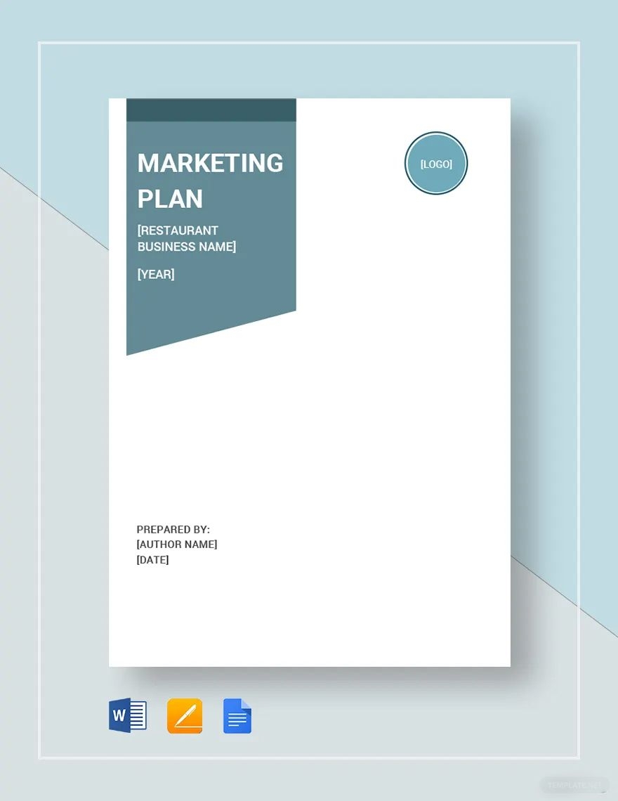 Marketing Plan Template For A Restaurant