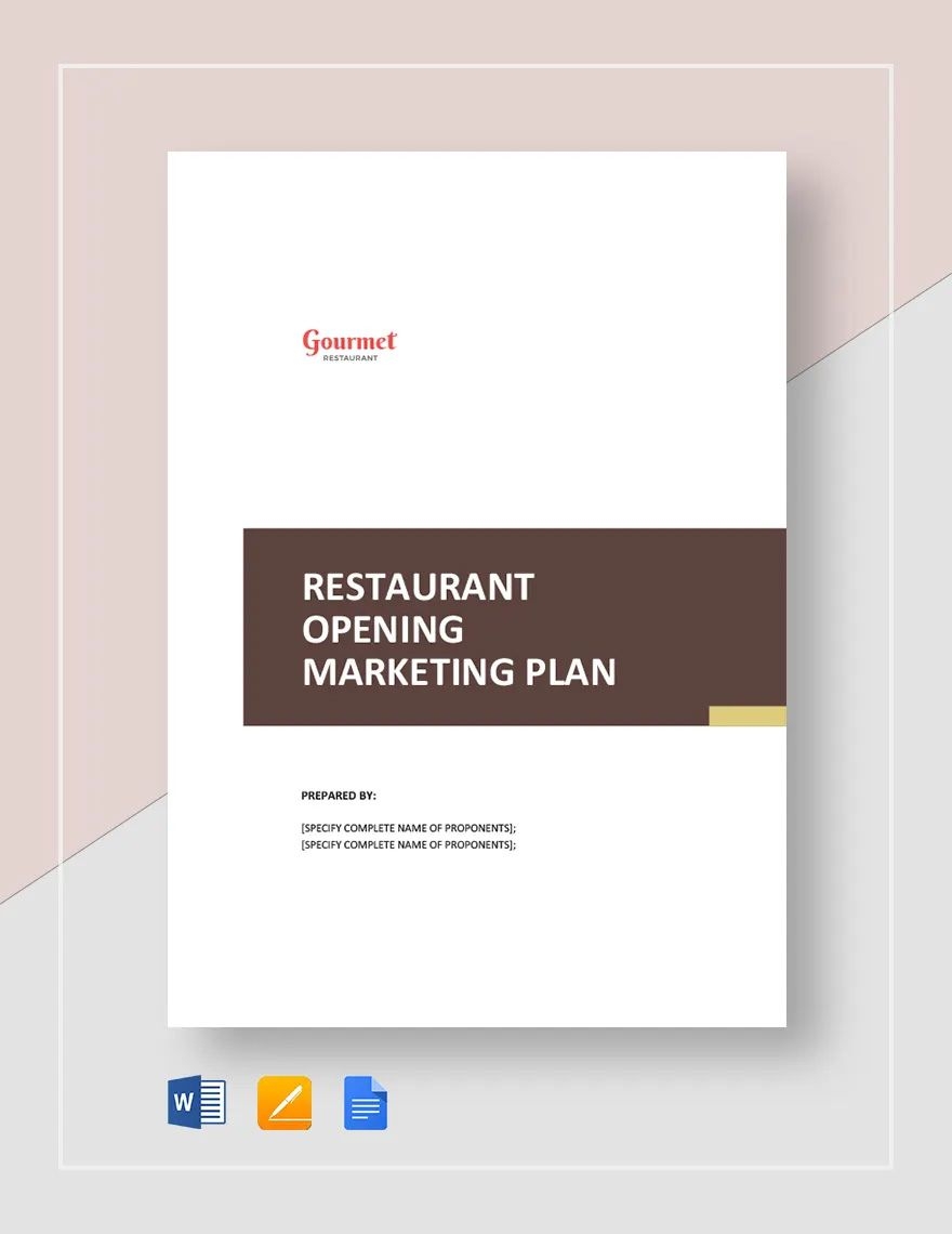 Restaurant Marketing Plan Template