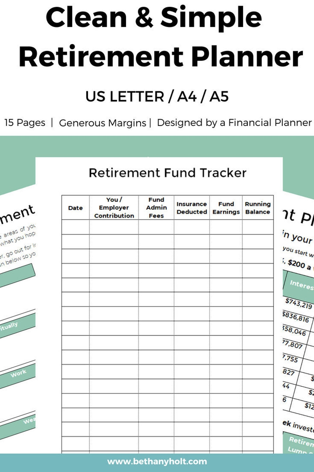 Retirement Planner Planner Retirement Financial Planner Budget Planner Retirement Printable Retirement Planning Plan Retirement A5 Etsy
