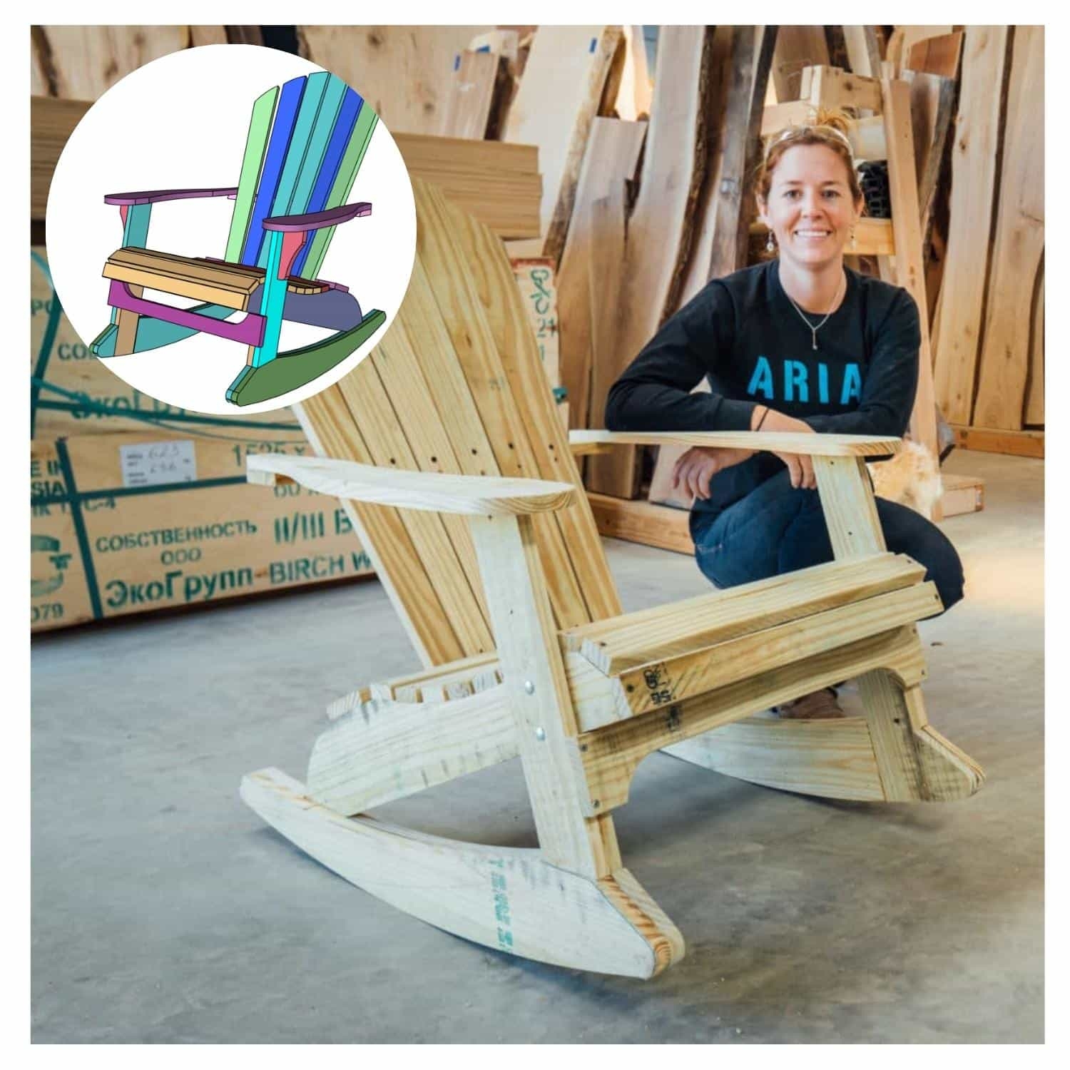 Rocking Adirondack Chair Templates PLASTIC
