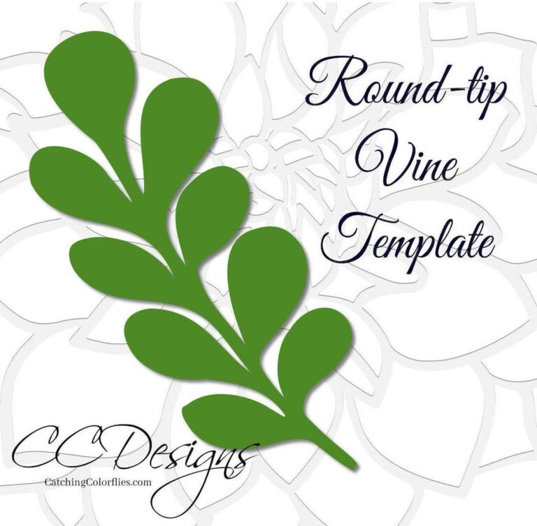 Round tip Vine Leaf Template Paper Vine Templates Paper Leaf