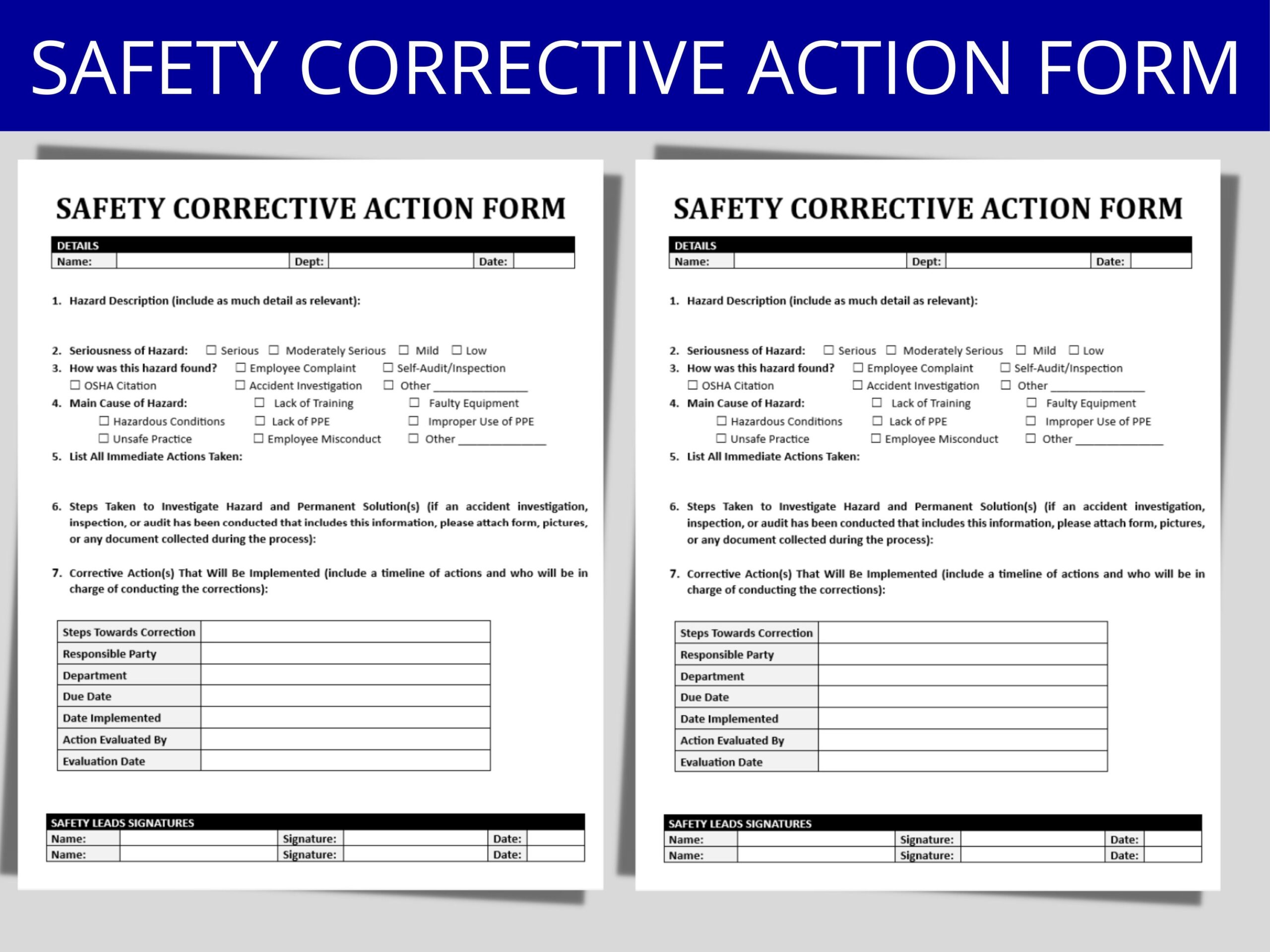 Corrective Action Plan Template