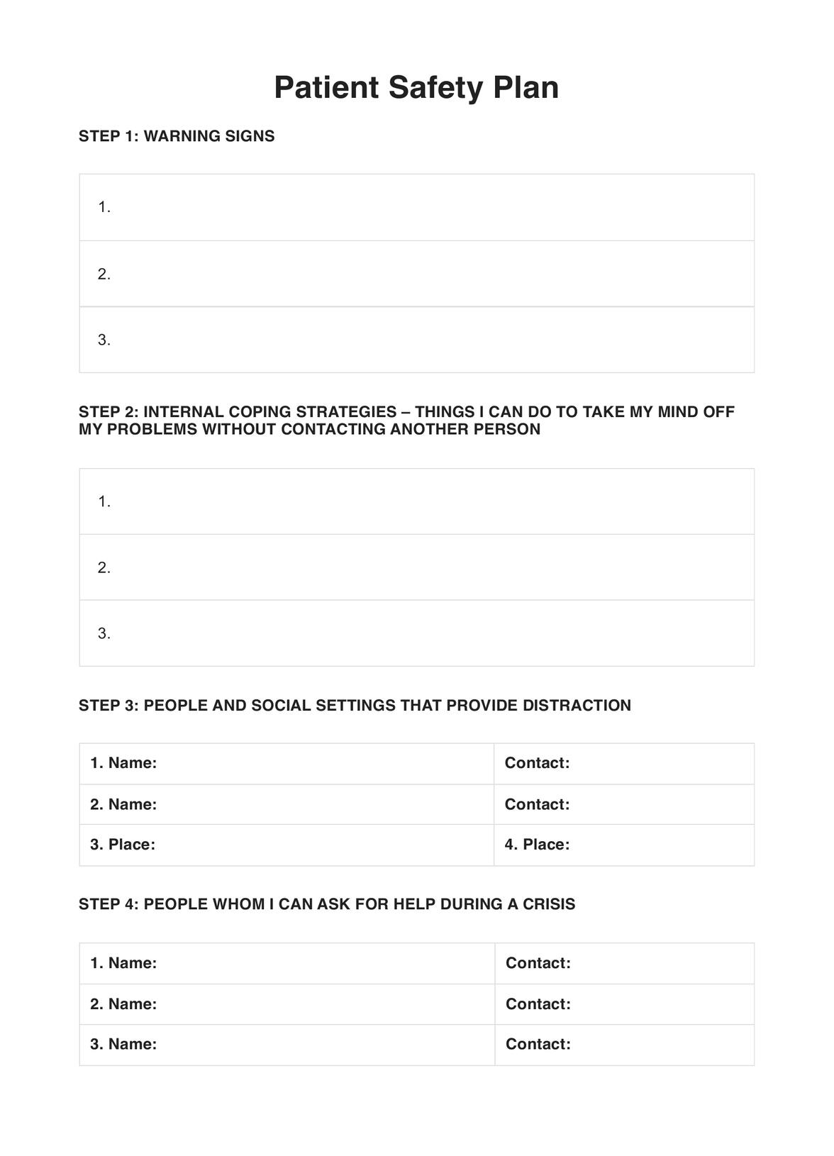 Safety Plan For Children U0026 Example Free PDF Download