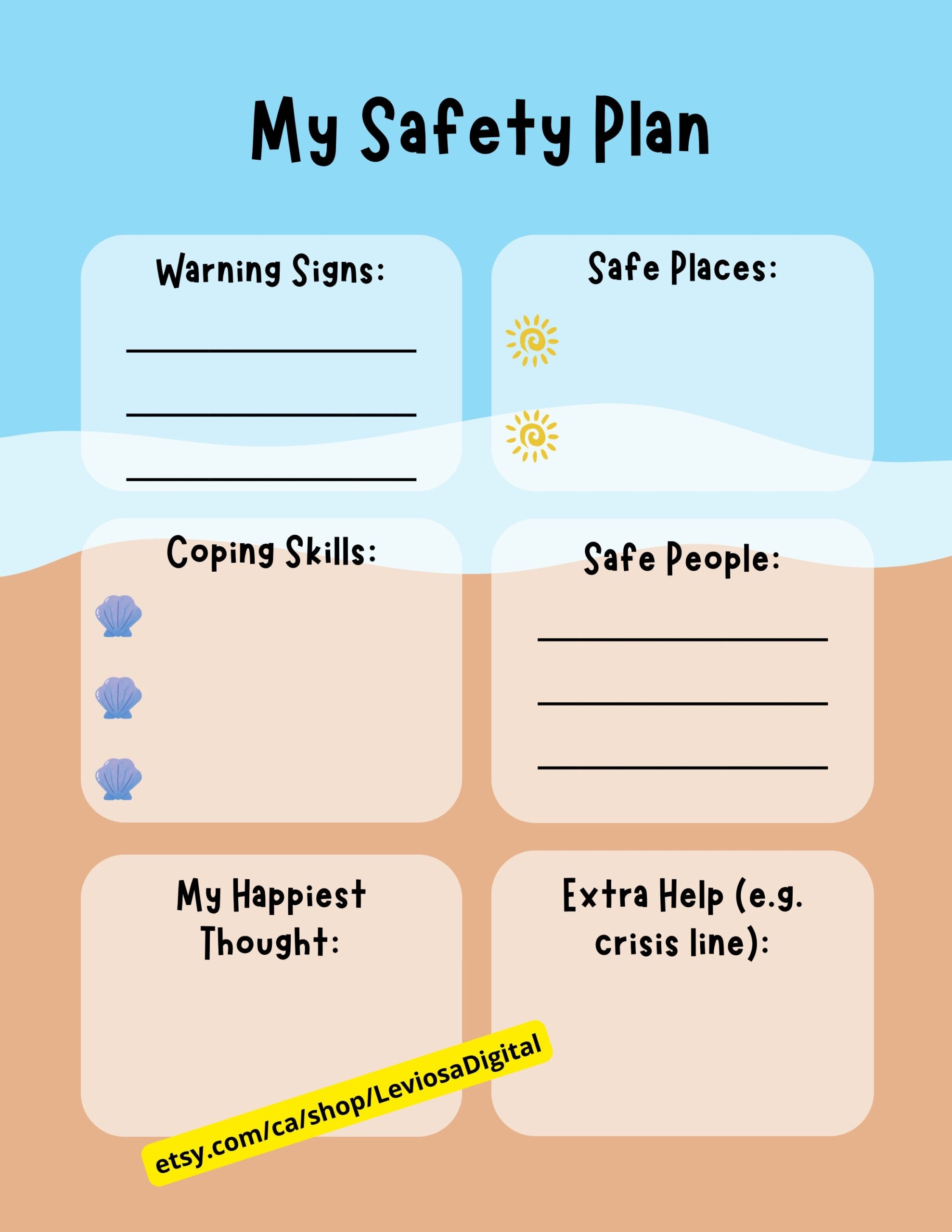 Safety Plan Template Pack Kids Youth Digital Download Crisis Intervention Therapy Tool Worksheet Counsellor CBT Social Work Teaching Etsy UK