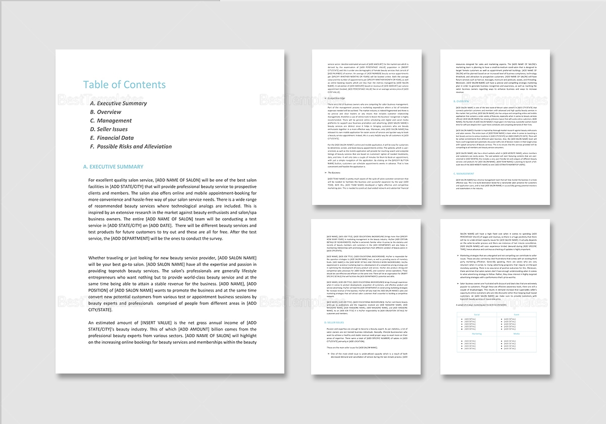 Salon Business Plan Template In Word Google Docs Apple Pages