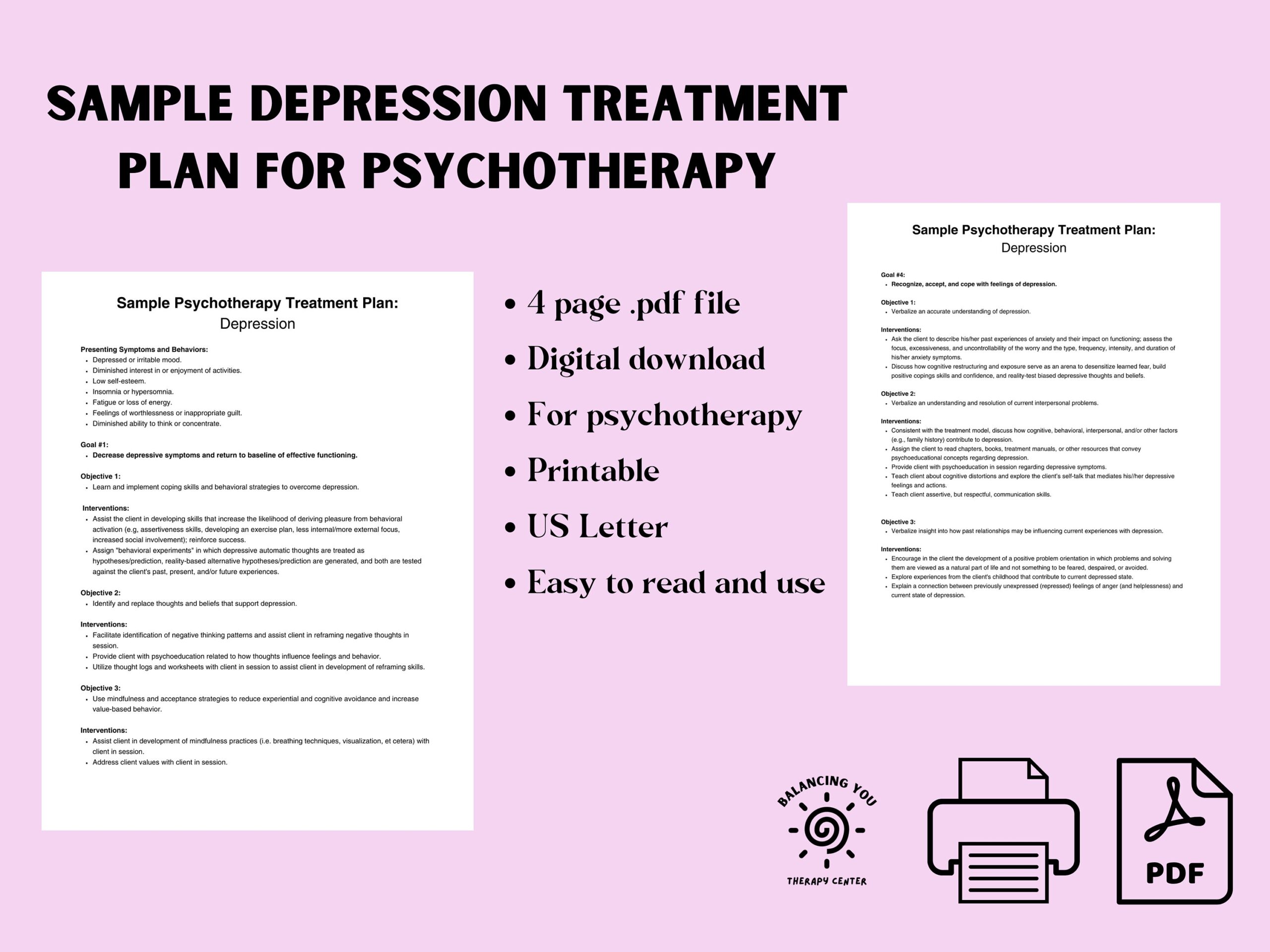 Treatment Plan Template For Anxiety
