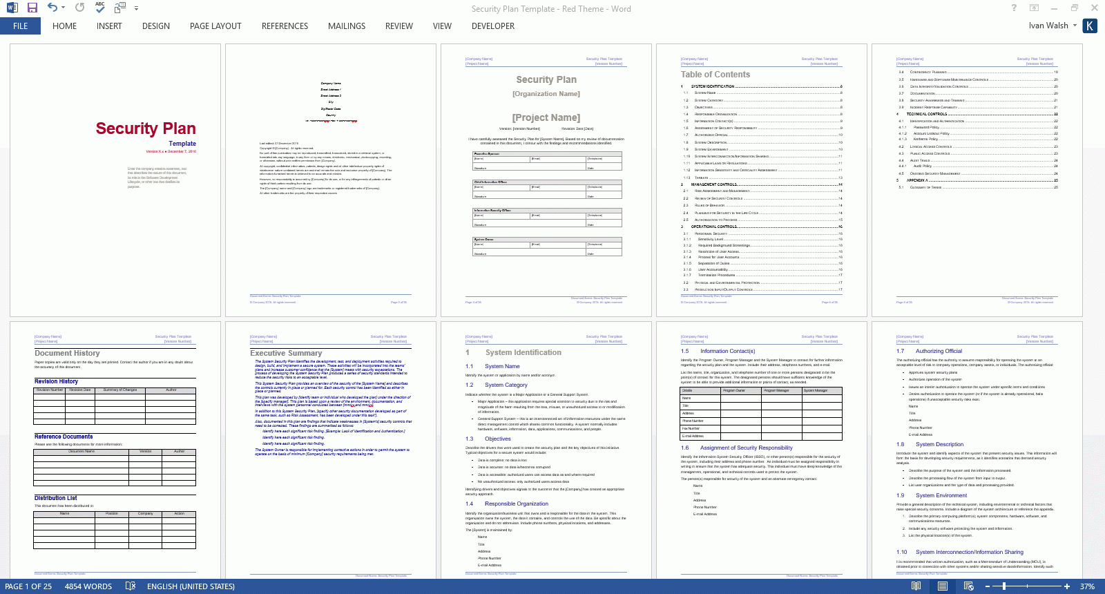 Security Plan Template Technical Writing Tools