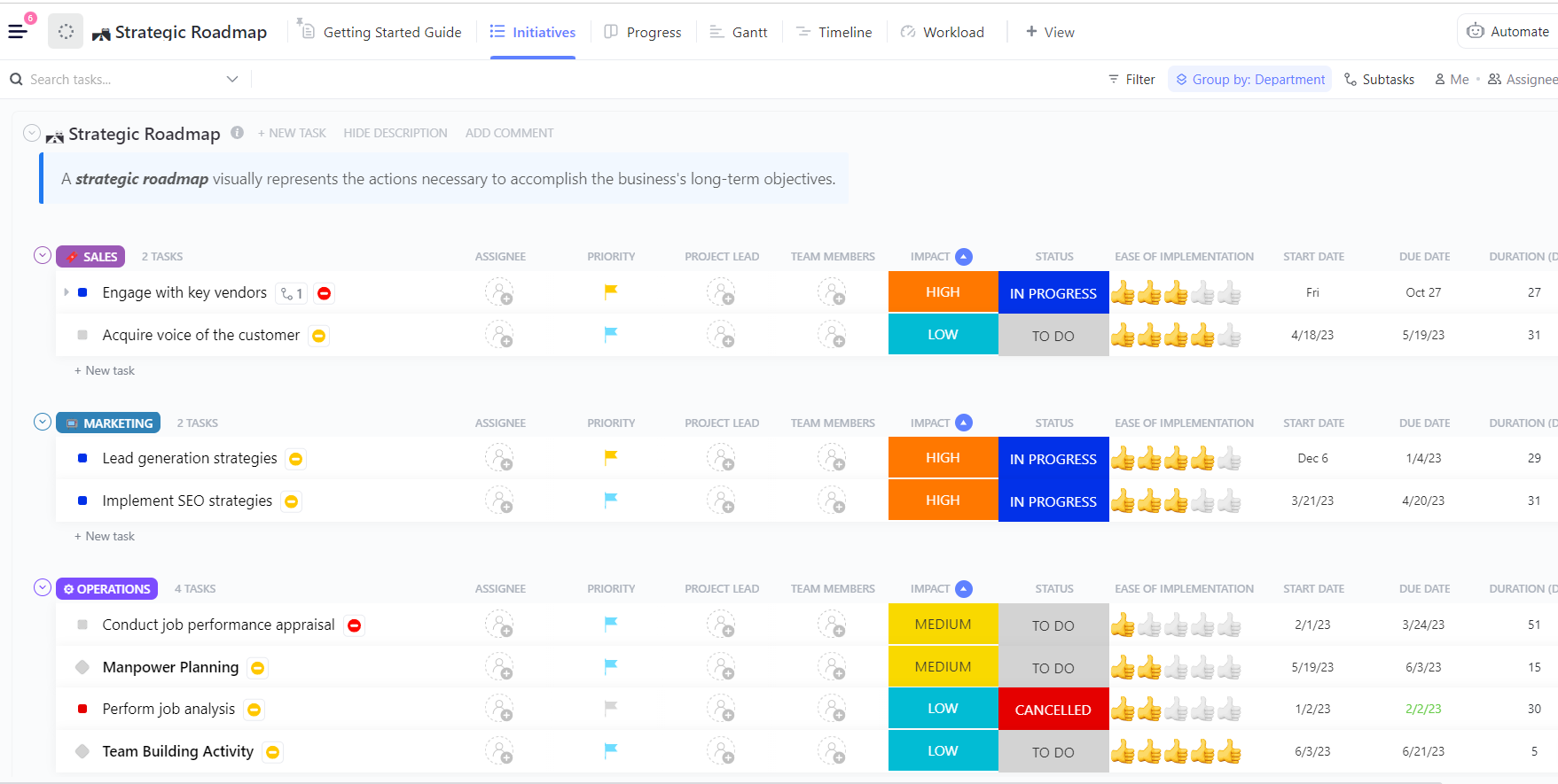 Strategic Roadmap Template By ClickUp Template By ClickUp 