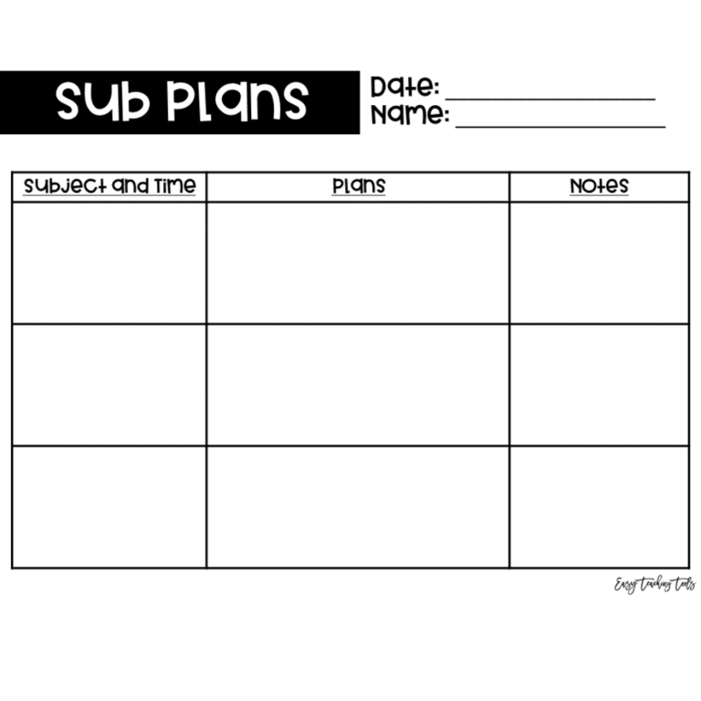 Sub Plans Template Editable PowerPoint Google Slides U0026 PDF Easy Teaching Tools