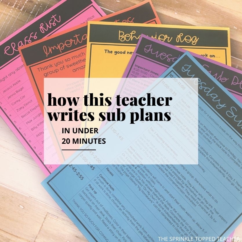 Sub Plans Template