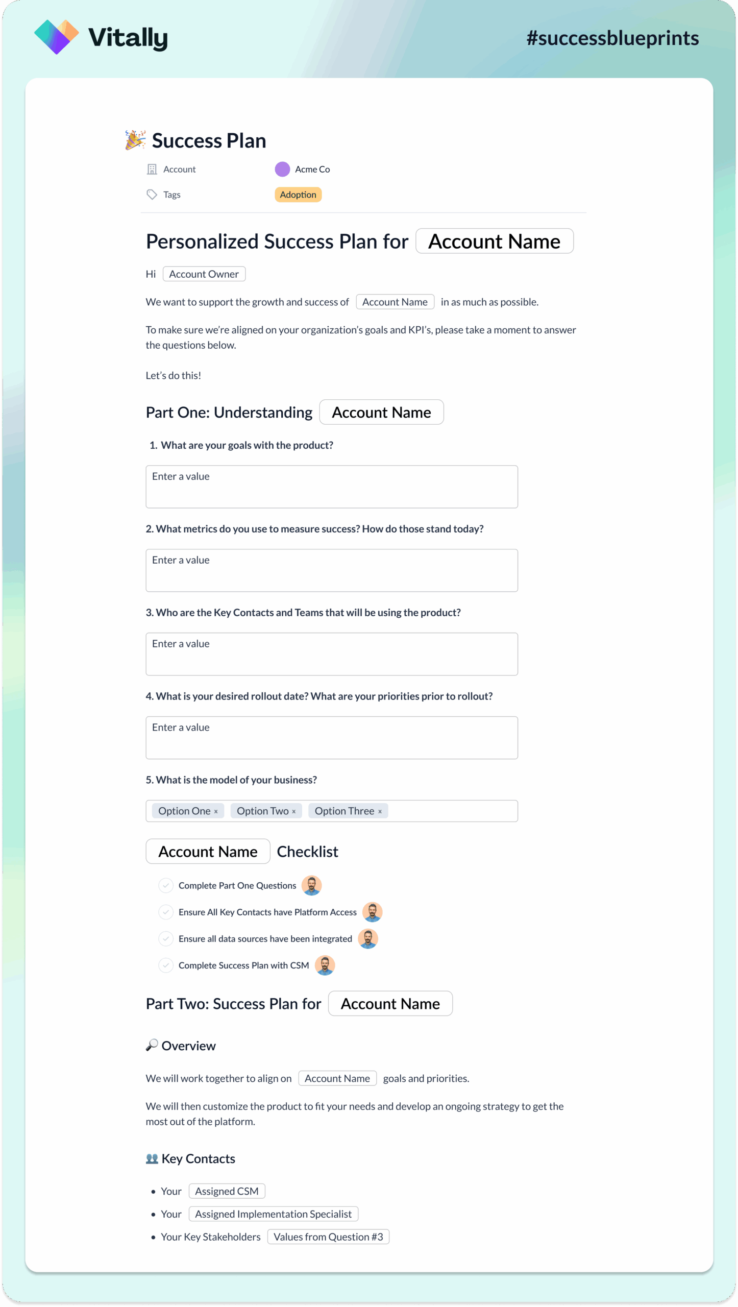 Customer Success Plan Template