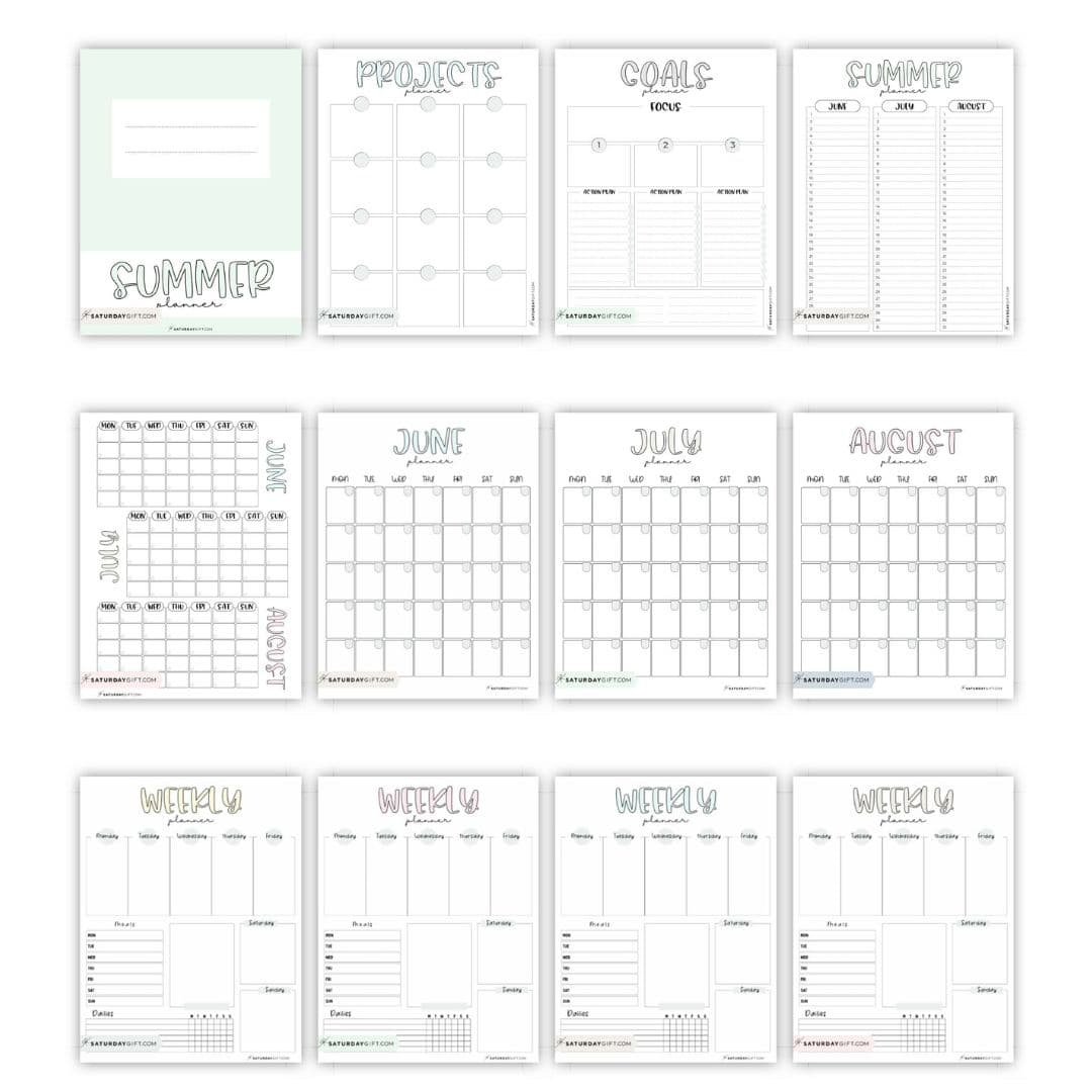 Summer Planner 21 Cute U0026 Free Printables
