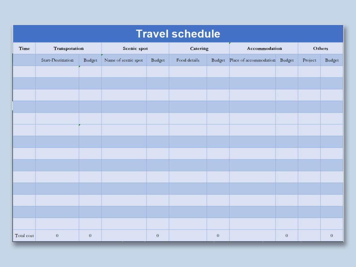 Travel Planner And Budget Template