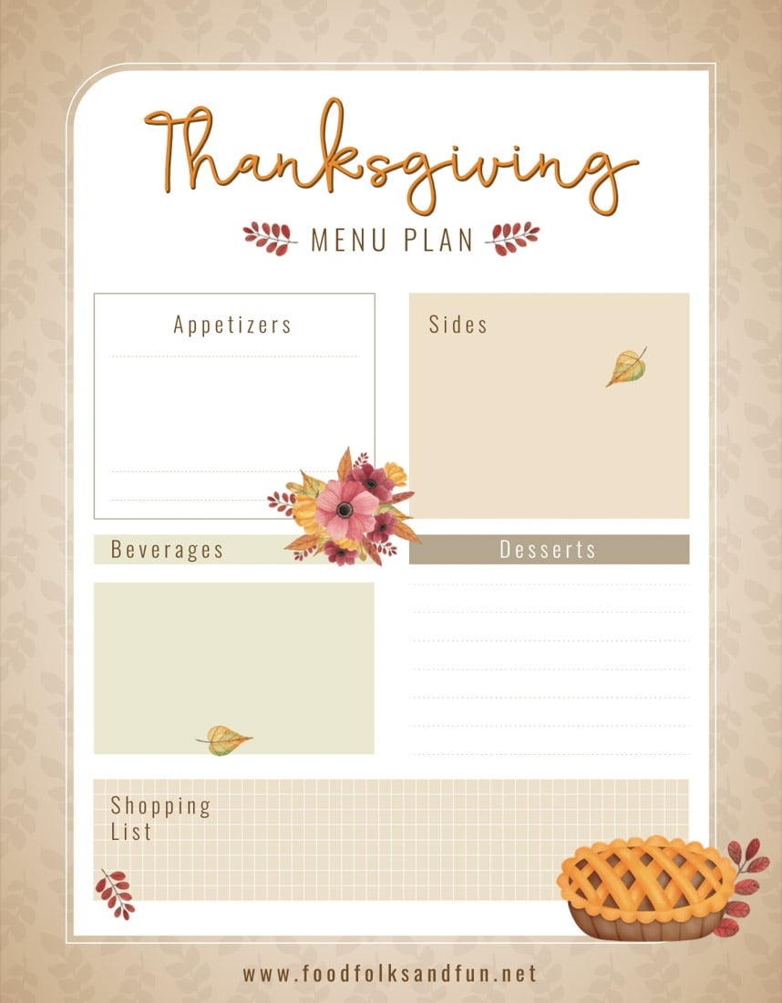 Thanksgiving Planner 5 FREE Printables Food Folks And Fun