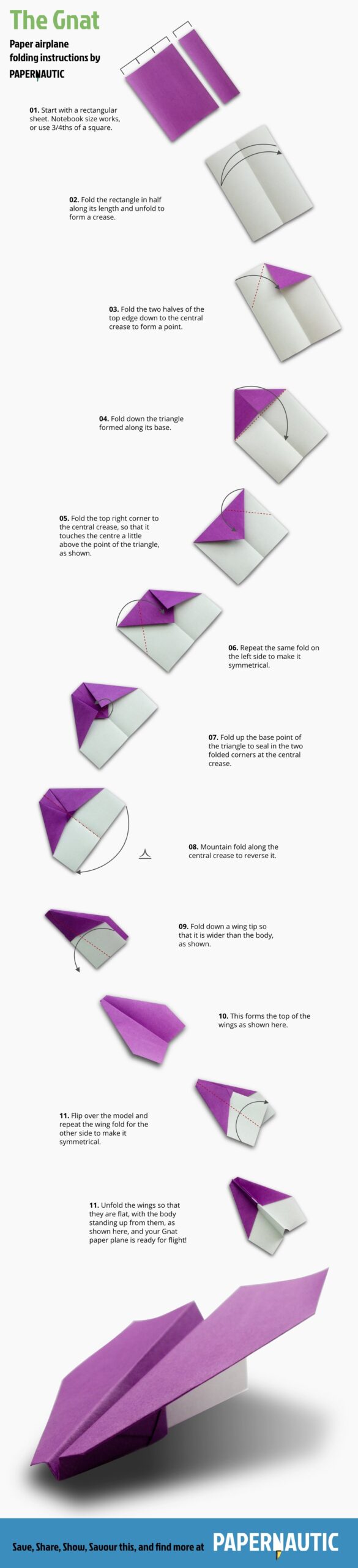 The Gnat Paper Airplane Instructions Papernautic