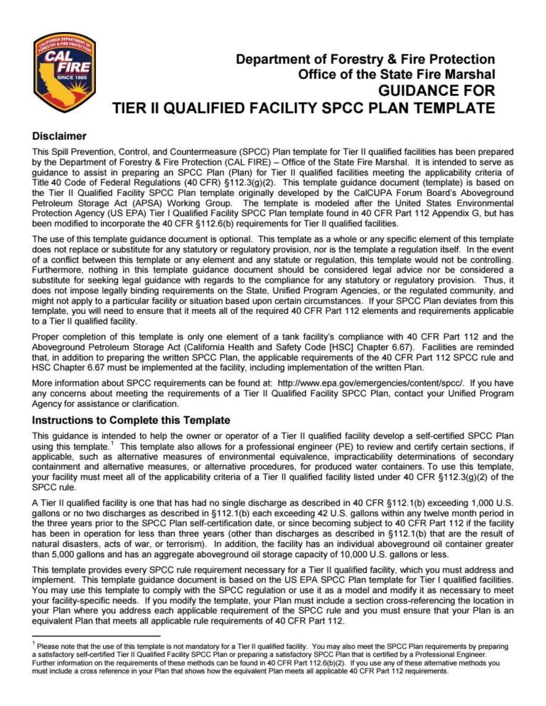 Tier II SPCC Plan Template By Los Angeles Fire Department Issuu