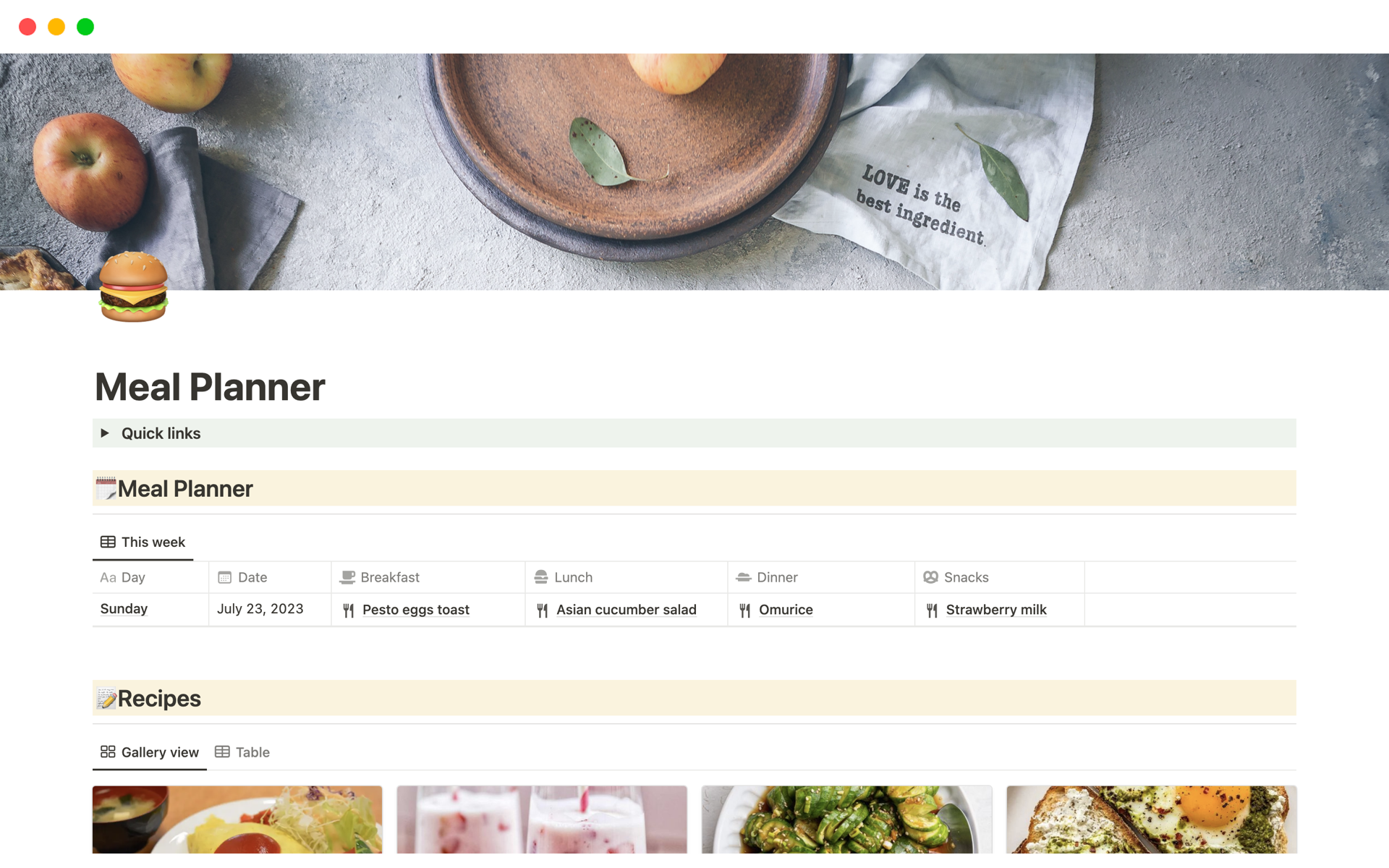 Top Free Meal Planner Templates Notion Template Marketplace