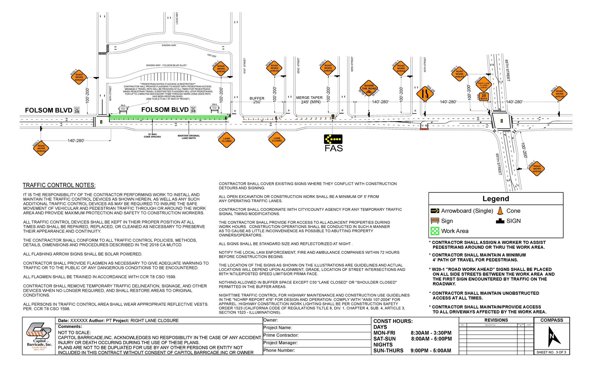 Traffic Control Plans In Sacramento Capitol Barricade