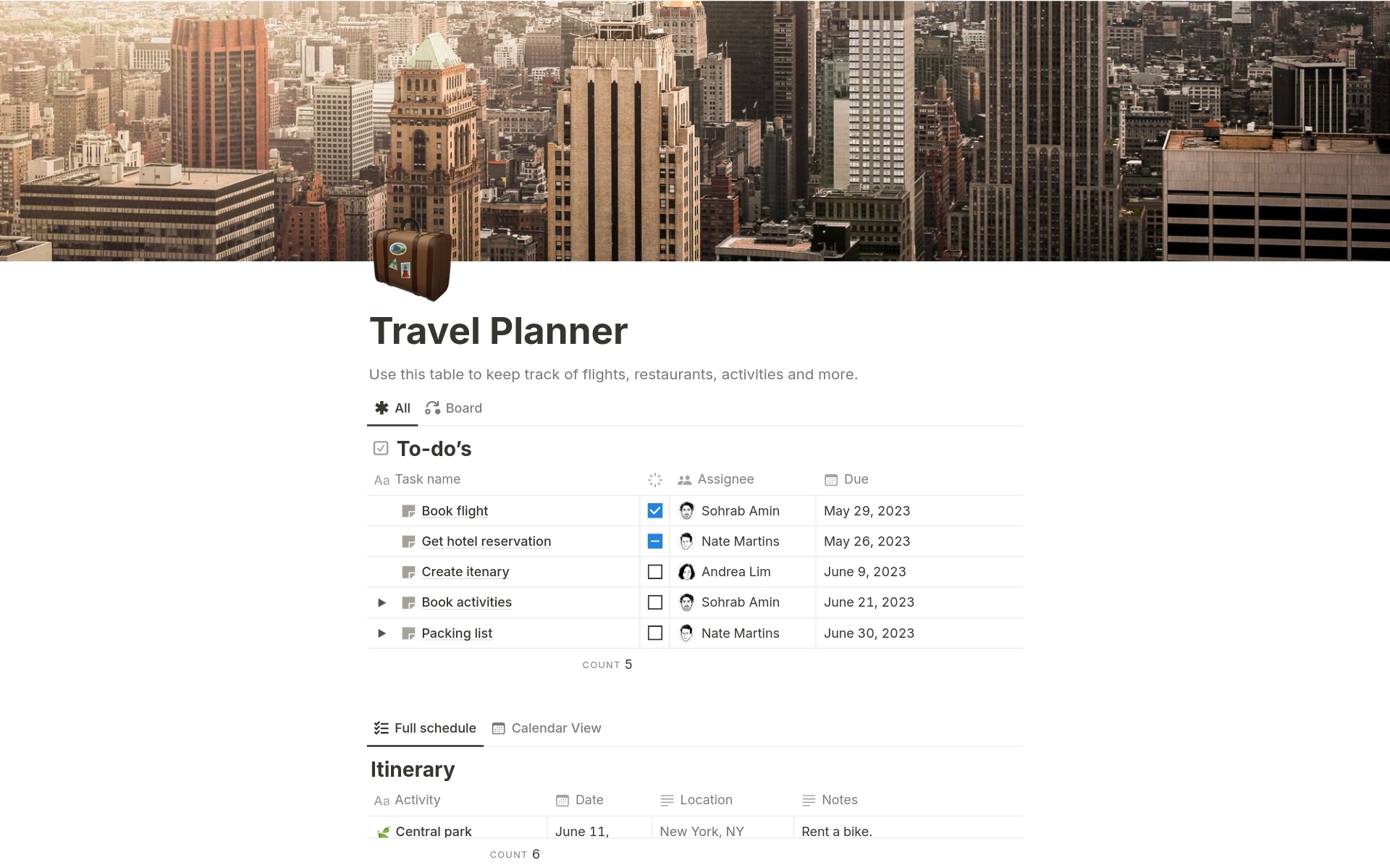 Travel Planner Template By Notion Notion Marketplace