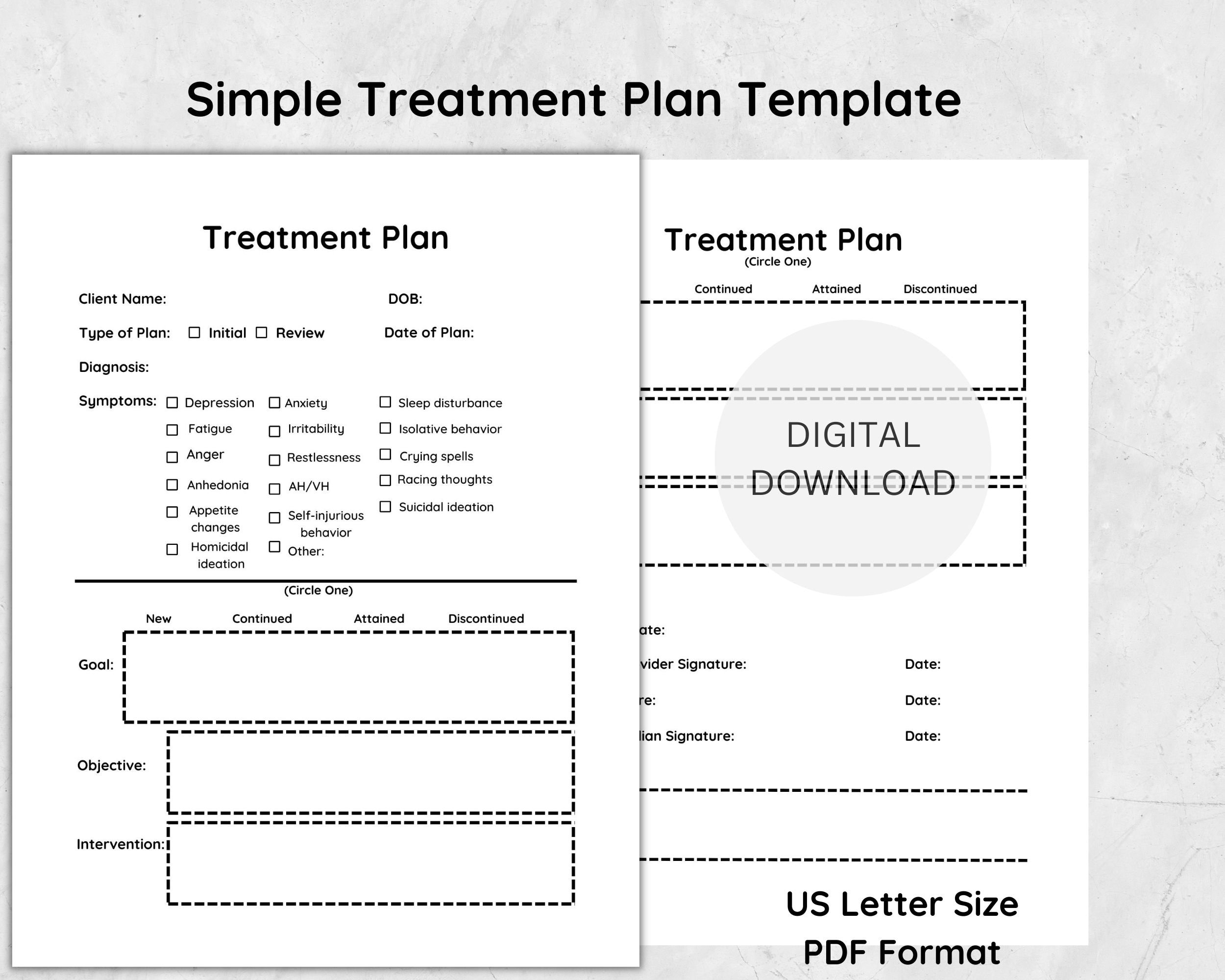 Mental Health Treatment Plan Template Pdf