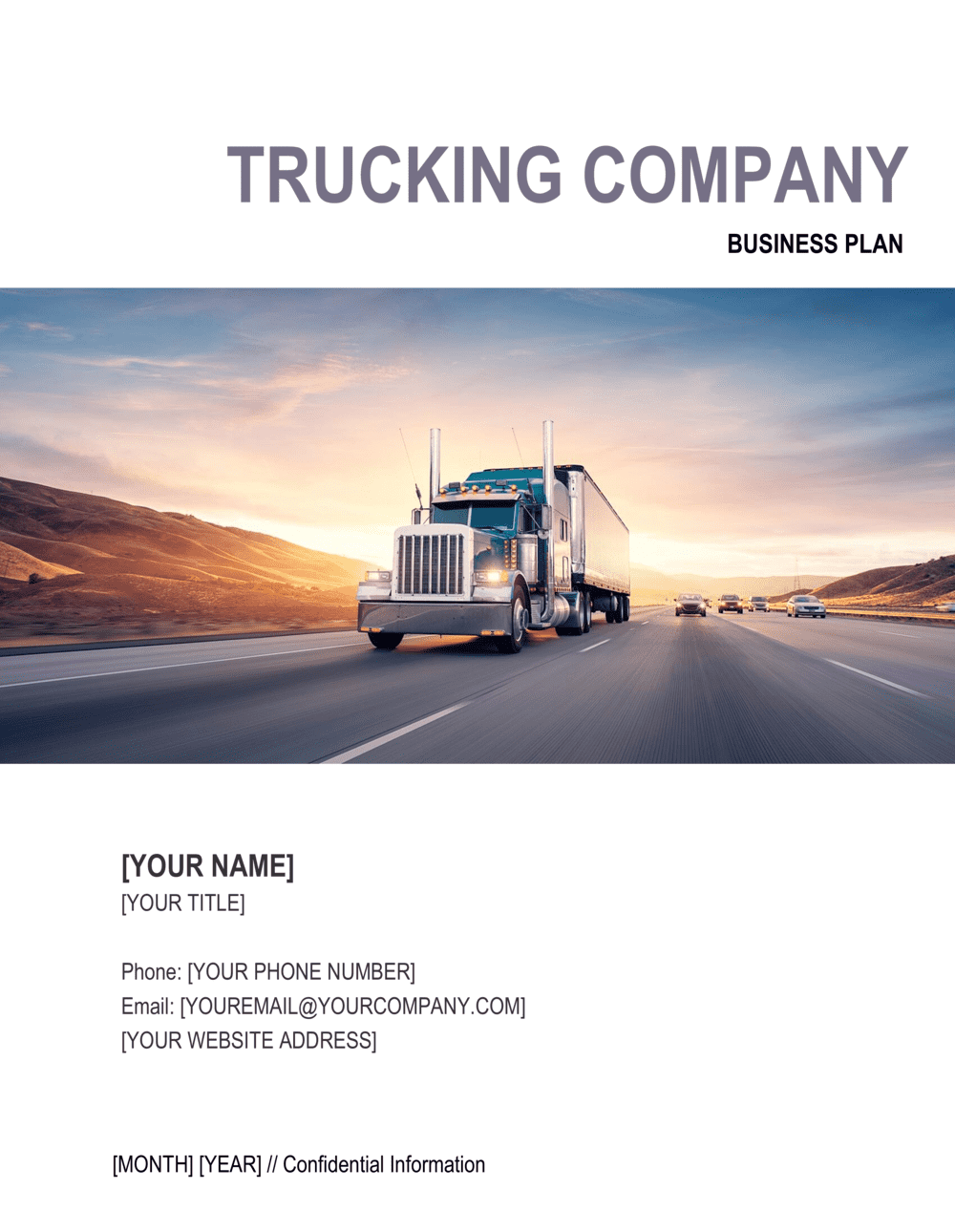 Trucking Company Business Plan Template