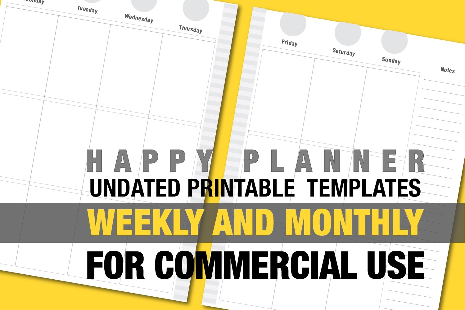 Undated Happy Planner Refill Template 267810 