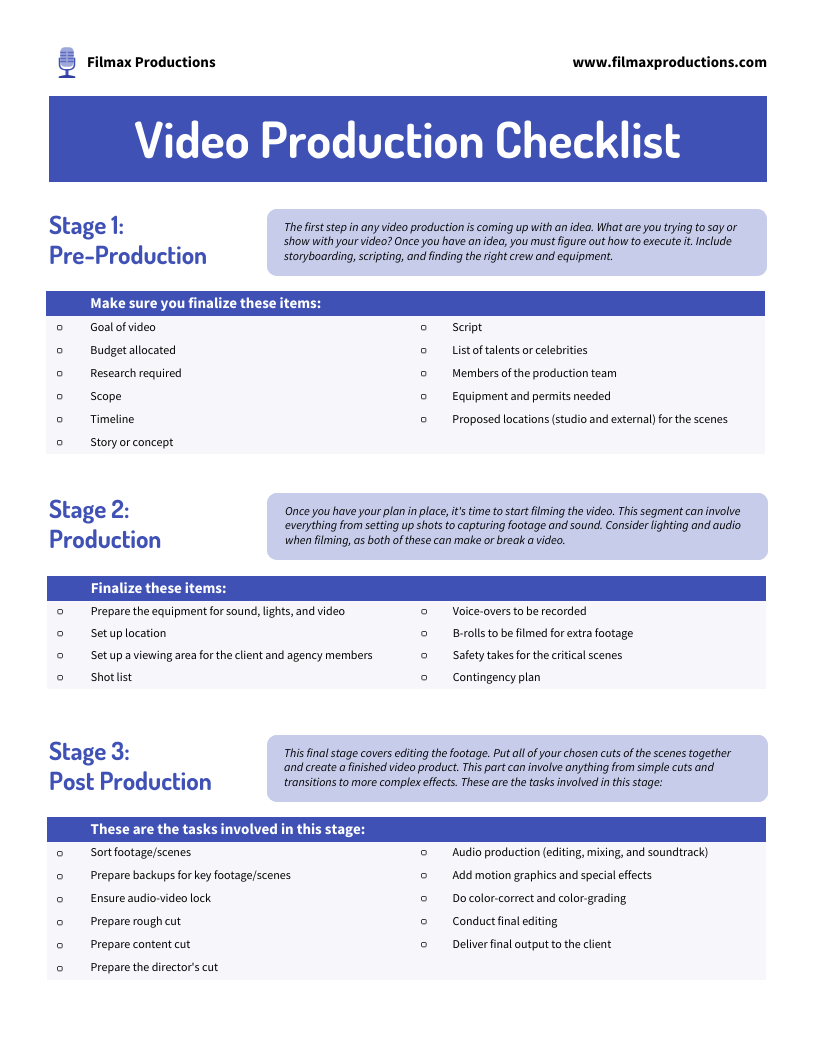 Video Planning Template Venngage