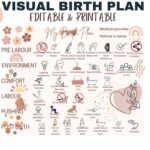 VISUAL BIRTH PLAN Editable U0026 Printable Natural Birth Preference Canva Template Hospital Midwife Doula Labour Pregnancy Journal And Bonus Etsy