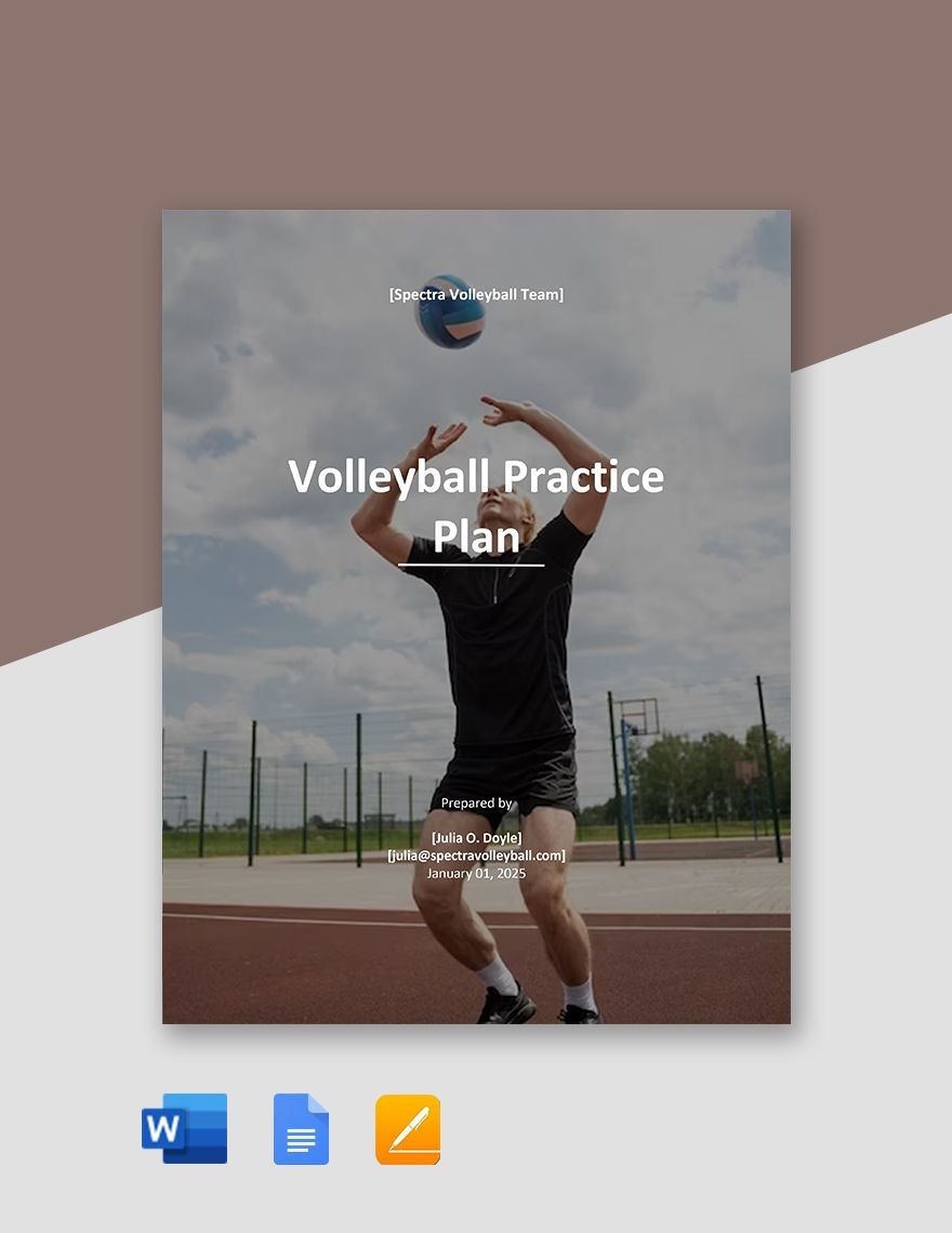 Free Printable Volleyball Practice Plan Template