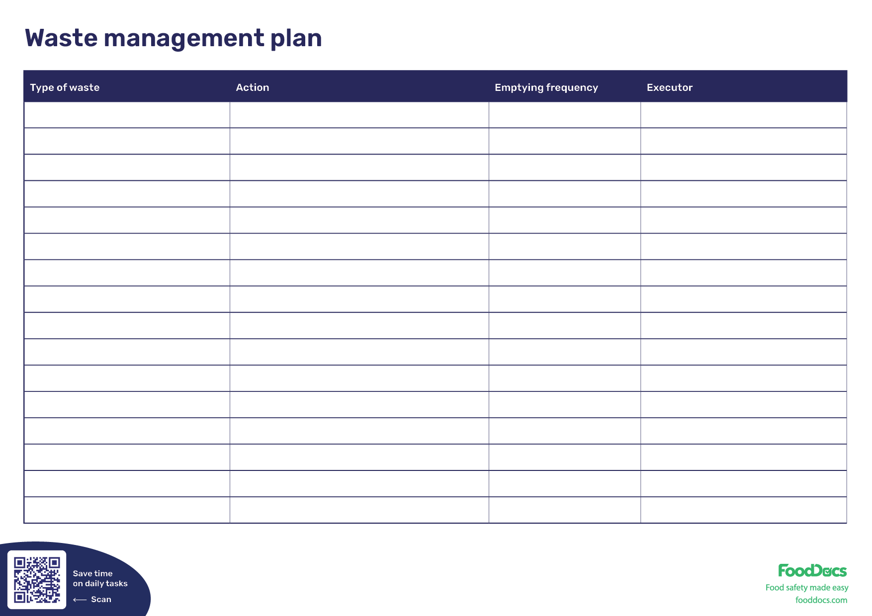Waste Management Plan Template Free Download