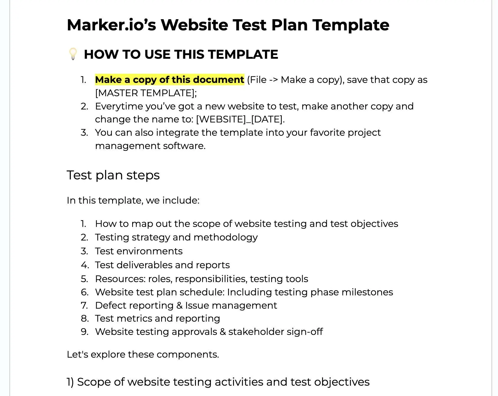 Website Test Plan Template U0026 Examples