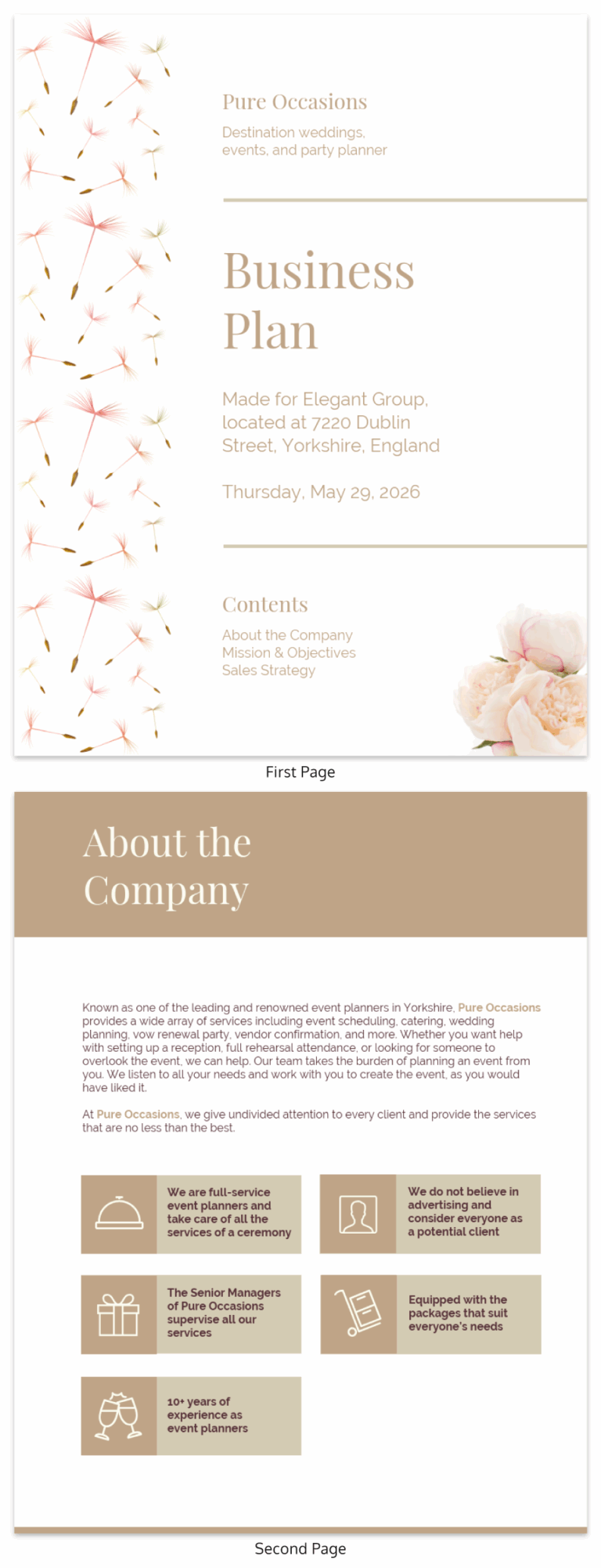 Wedding Planner Business Plan Template Venngage